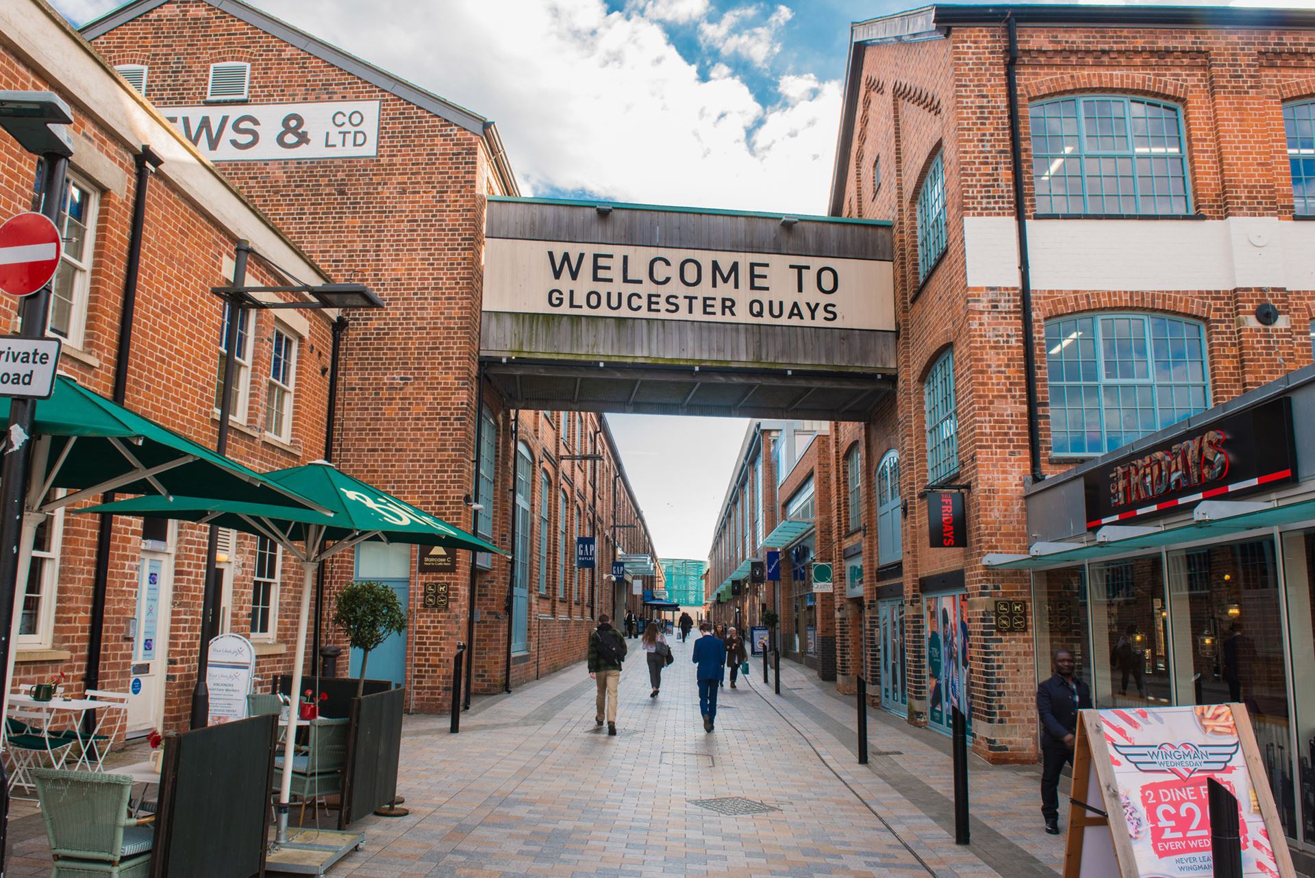 Outside view of Gloucester Quays