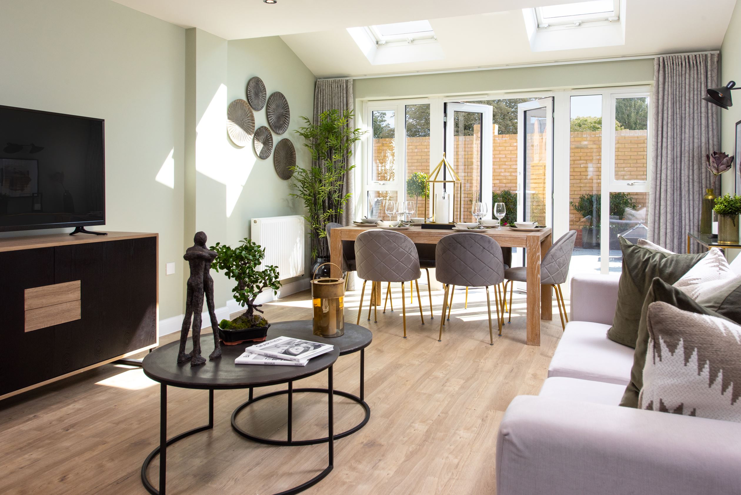 Elsworth ground floor open plan living area with french doors