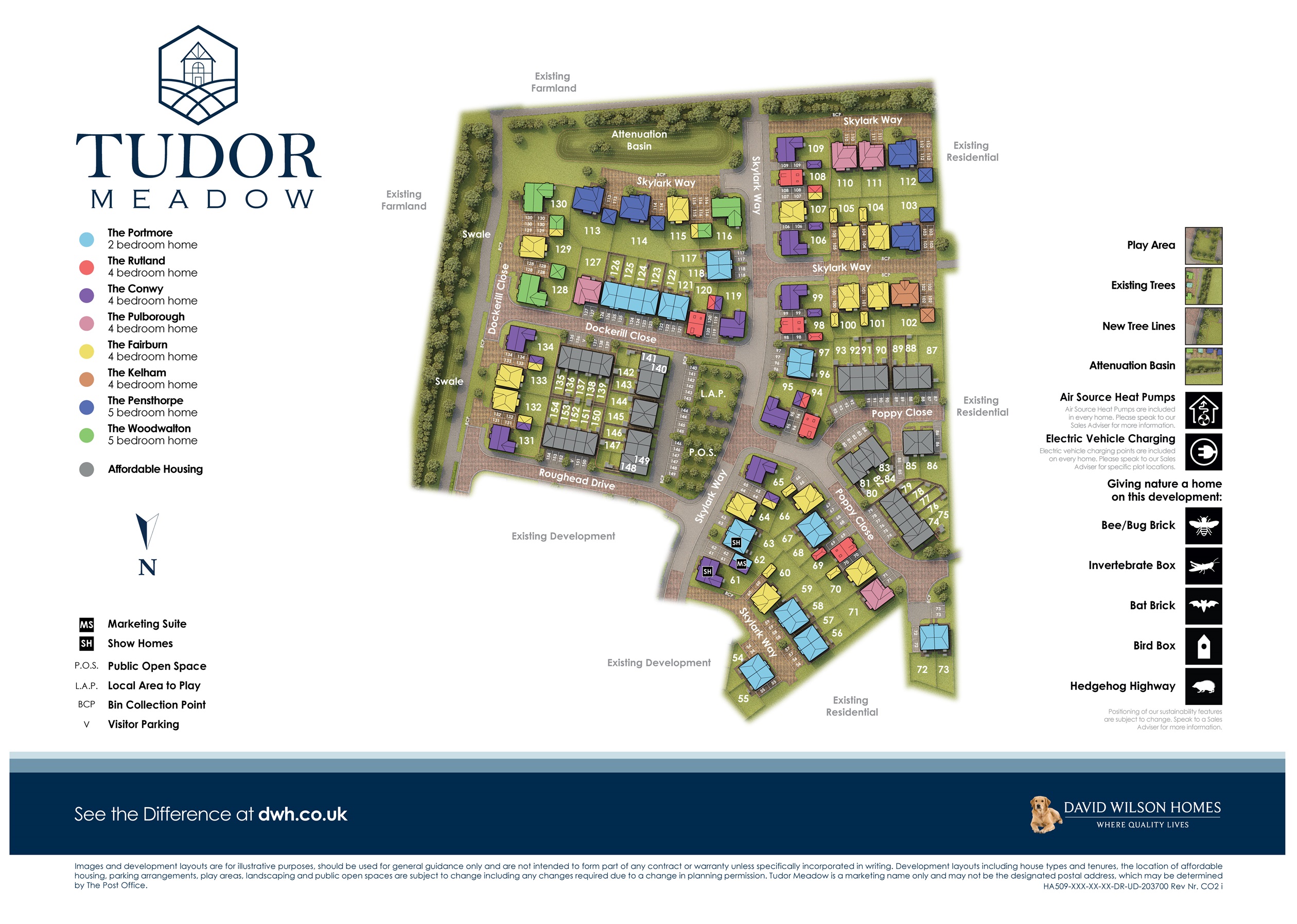 David Wilson Homes at Tudor Meadow site plan