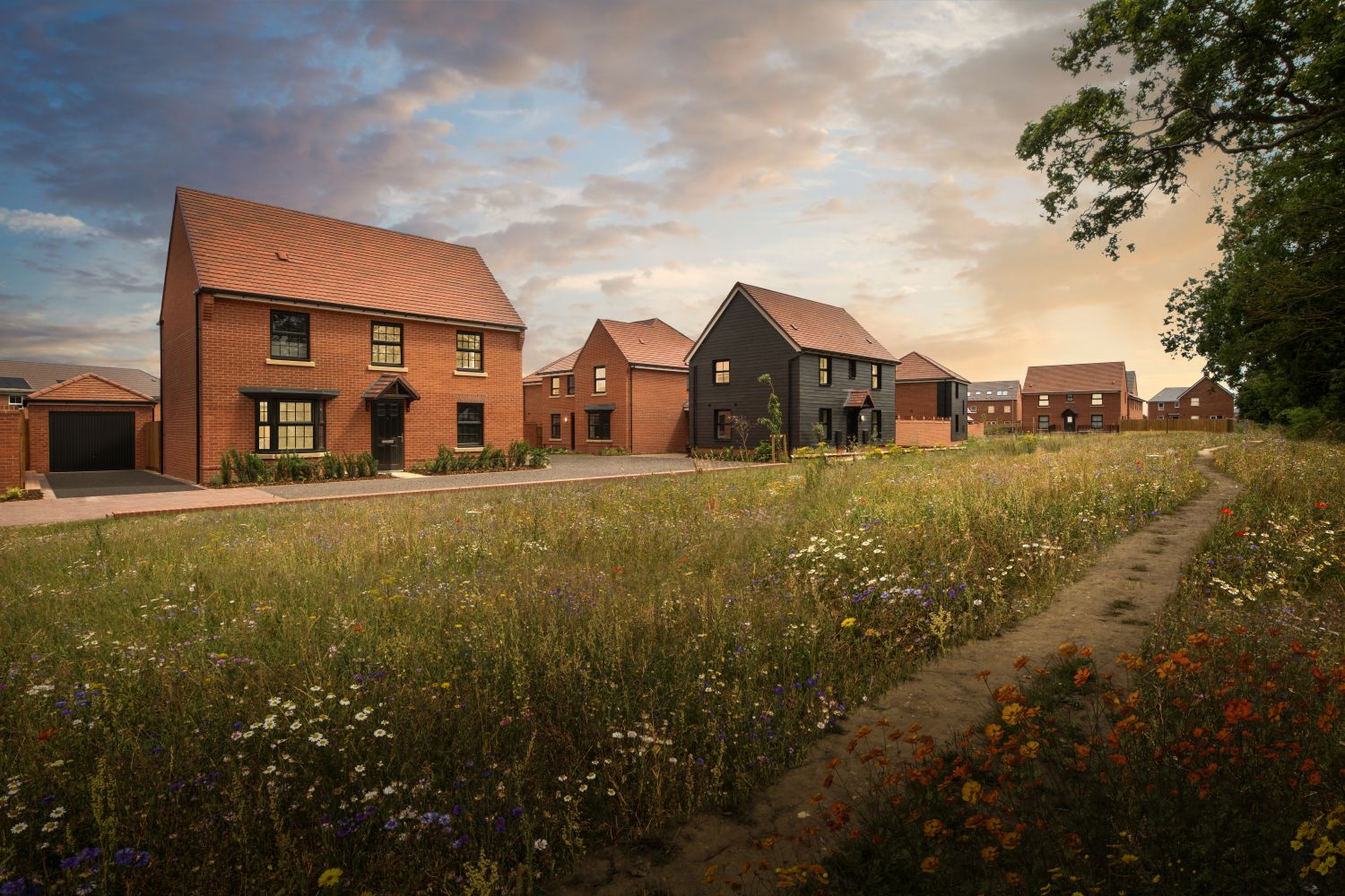 HOMES AT DUSK AT DWH HENLEY GATE