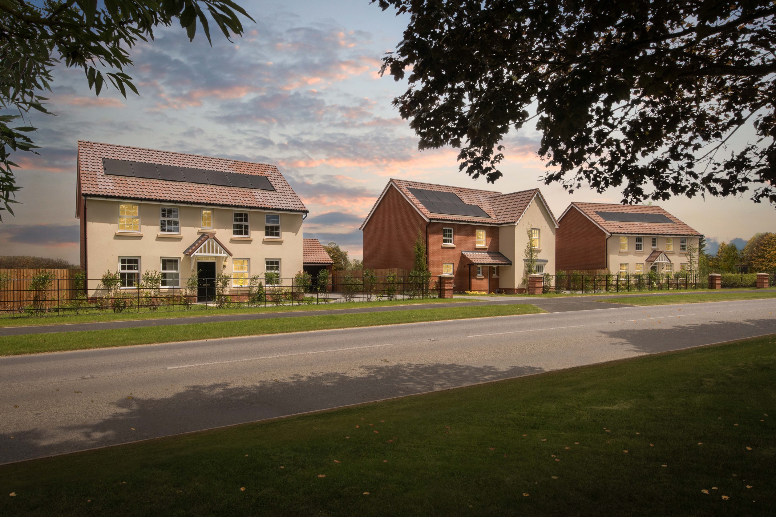 Constable Gardens street scene dusk