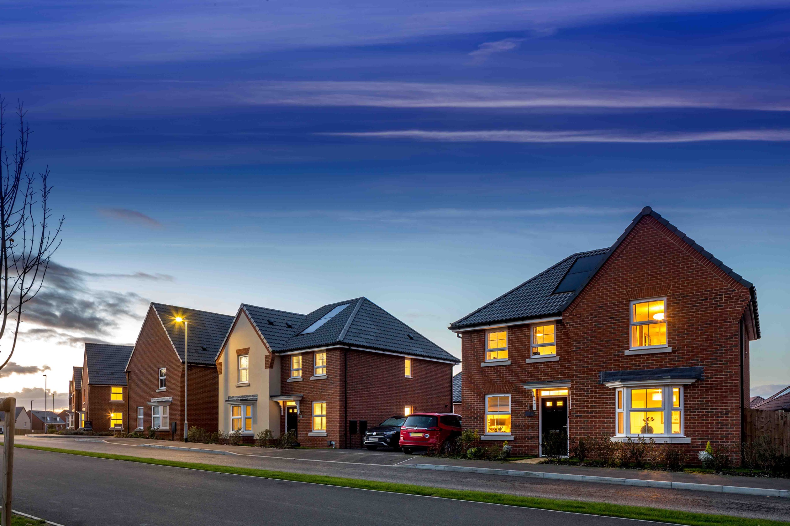 The Poppies dusk street scene