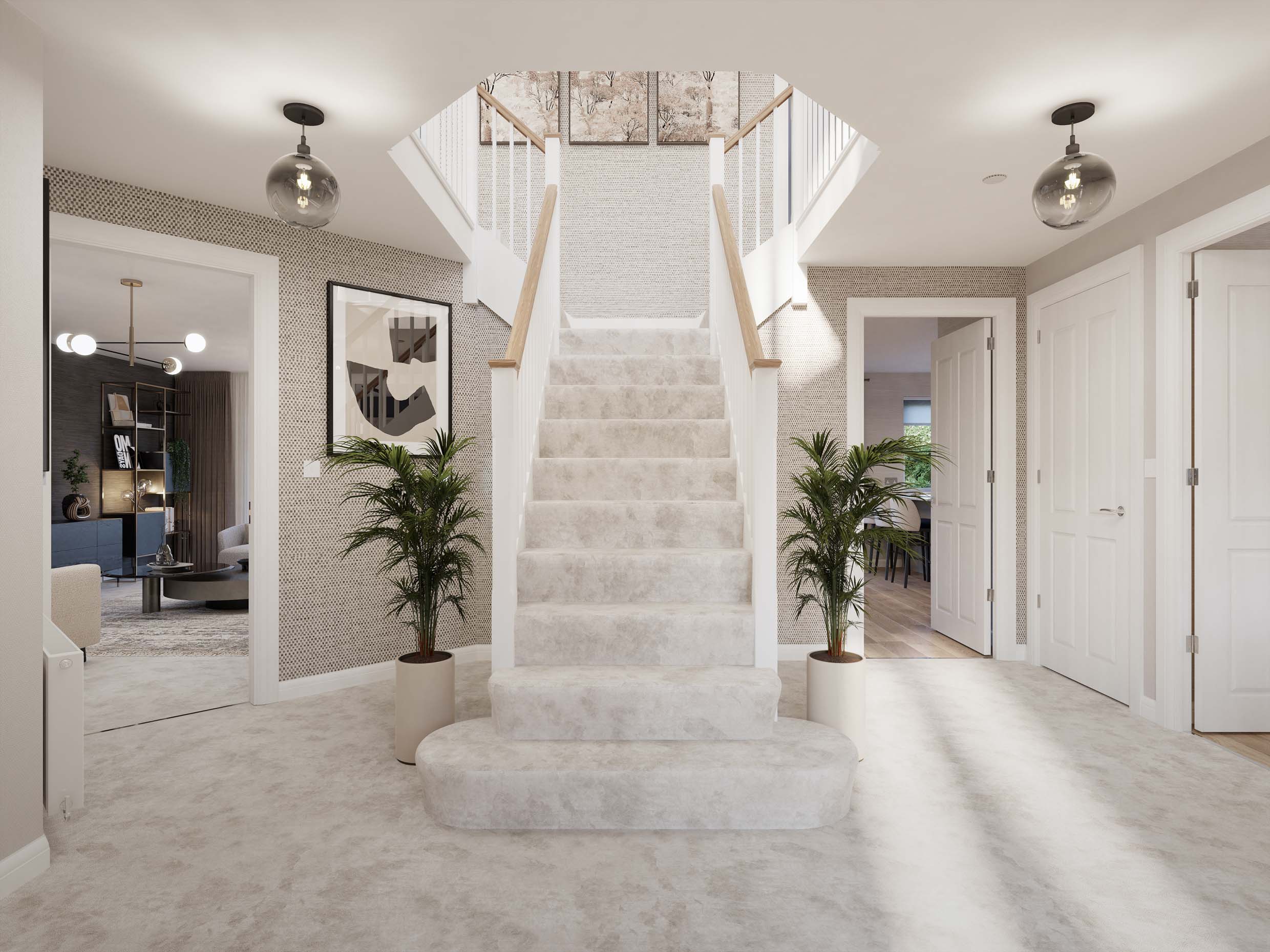 The Glidewell CGI, The hallway, DWH Clipstone Park Leighton Buzzard