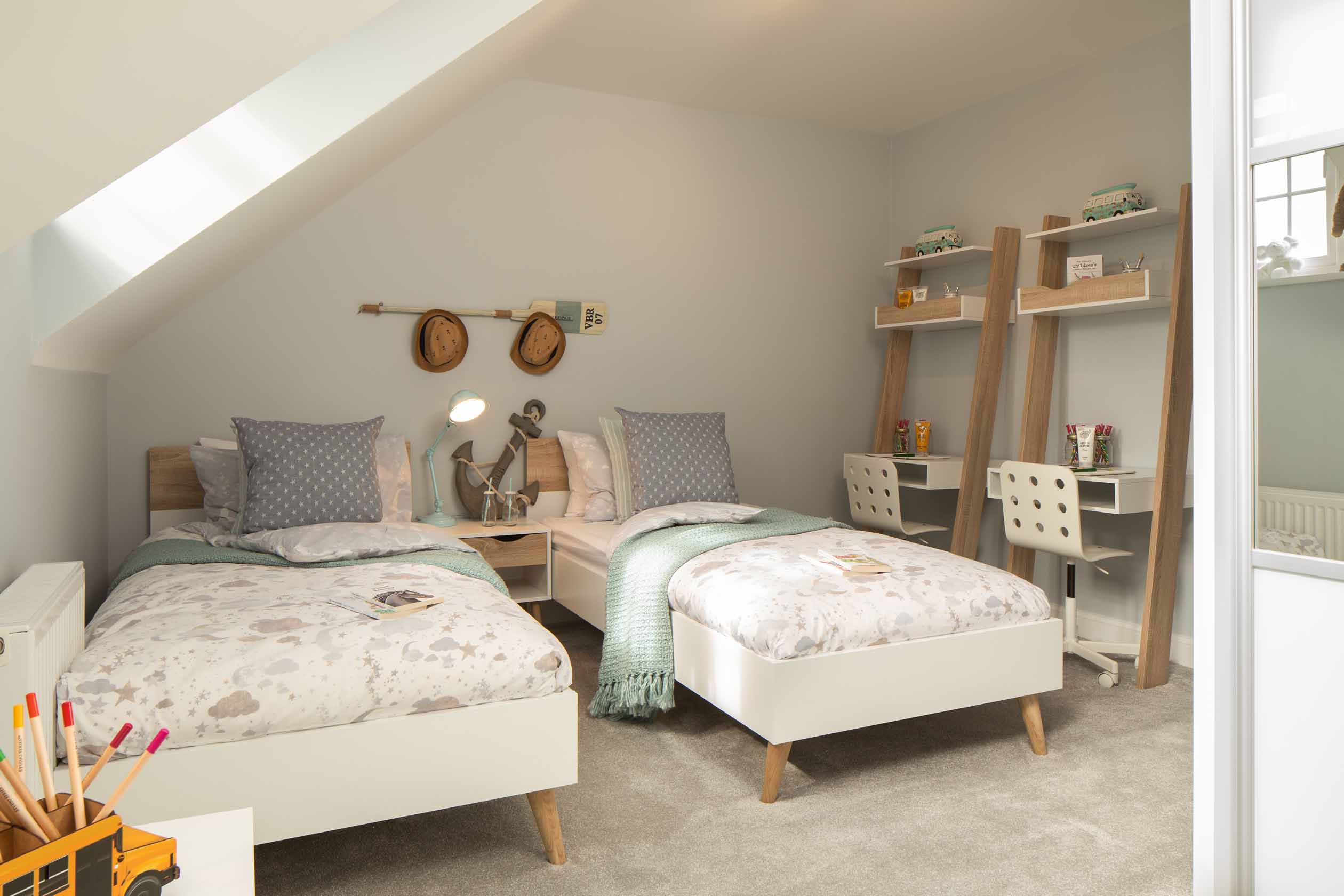 Greenwood internal show home bedroom 3, DWH, orchard green, kingsbrook