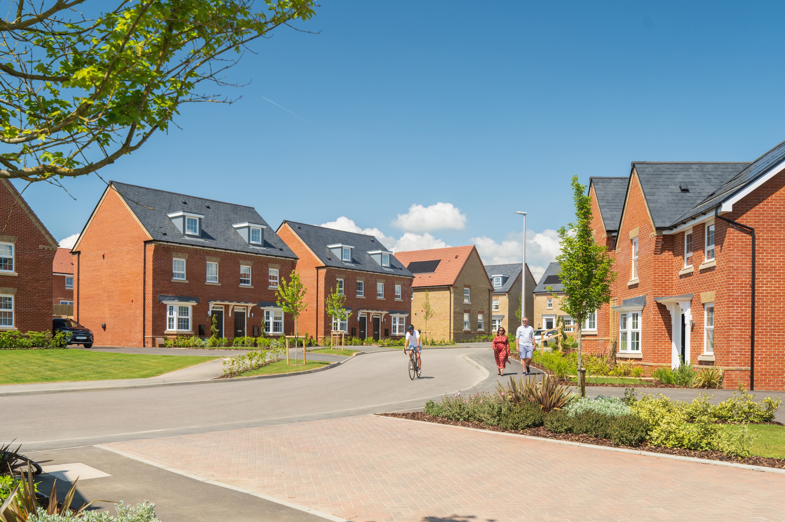 Cyclist and pedestrians around Brookwood Meadows