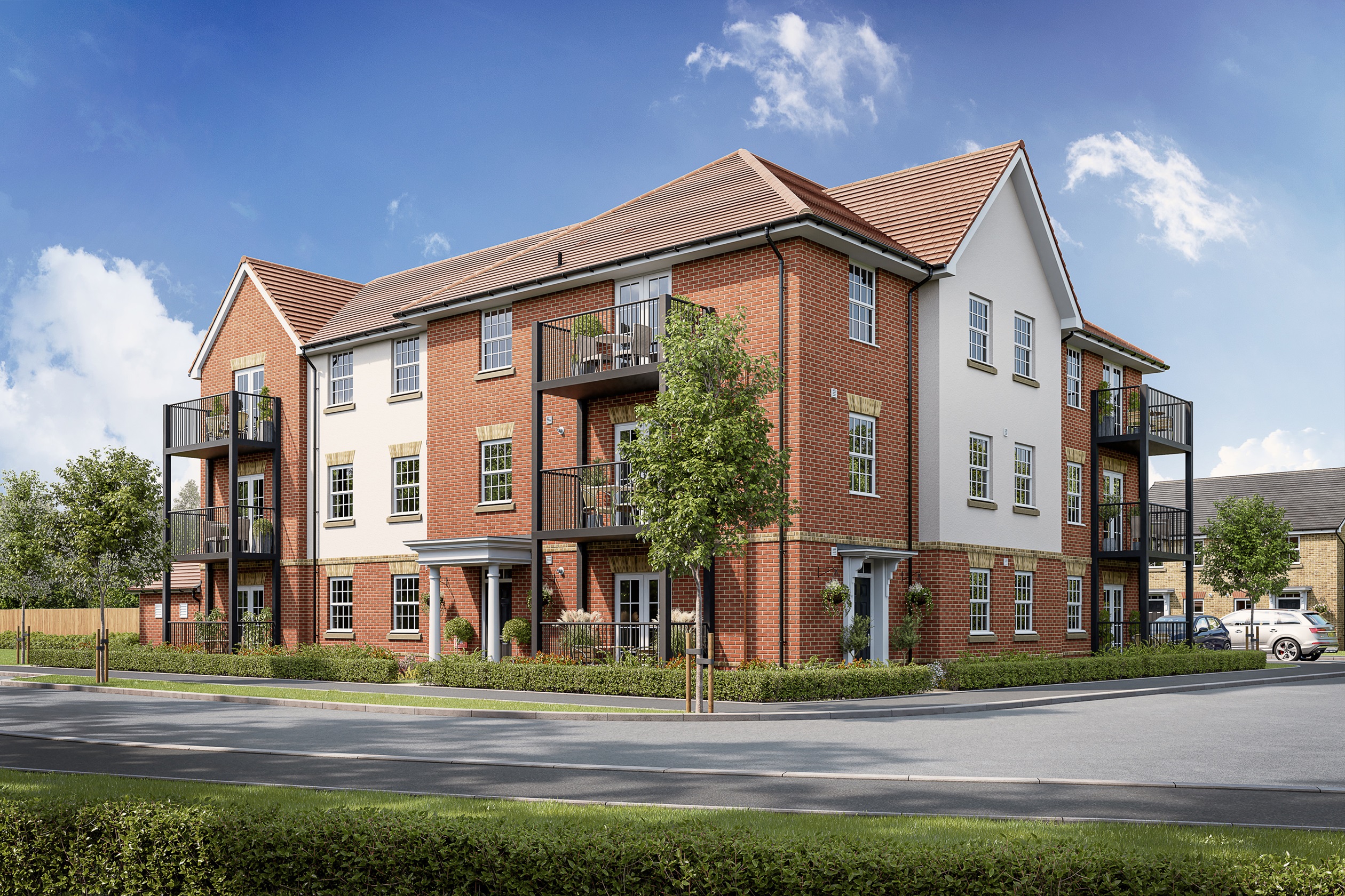 Outside view of the apartments at Brookwood Meadows