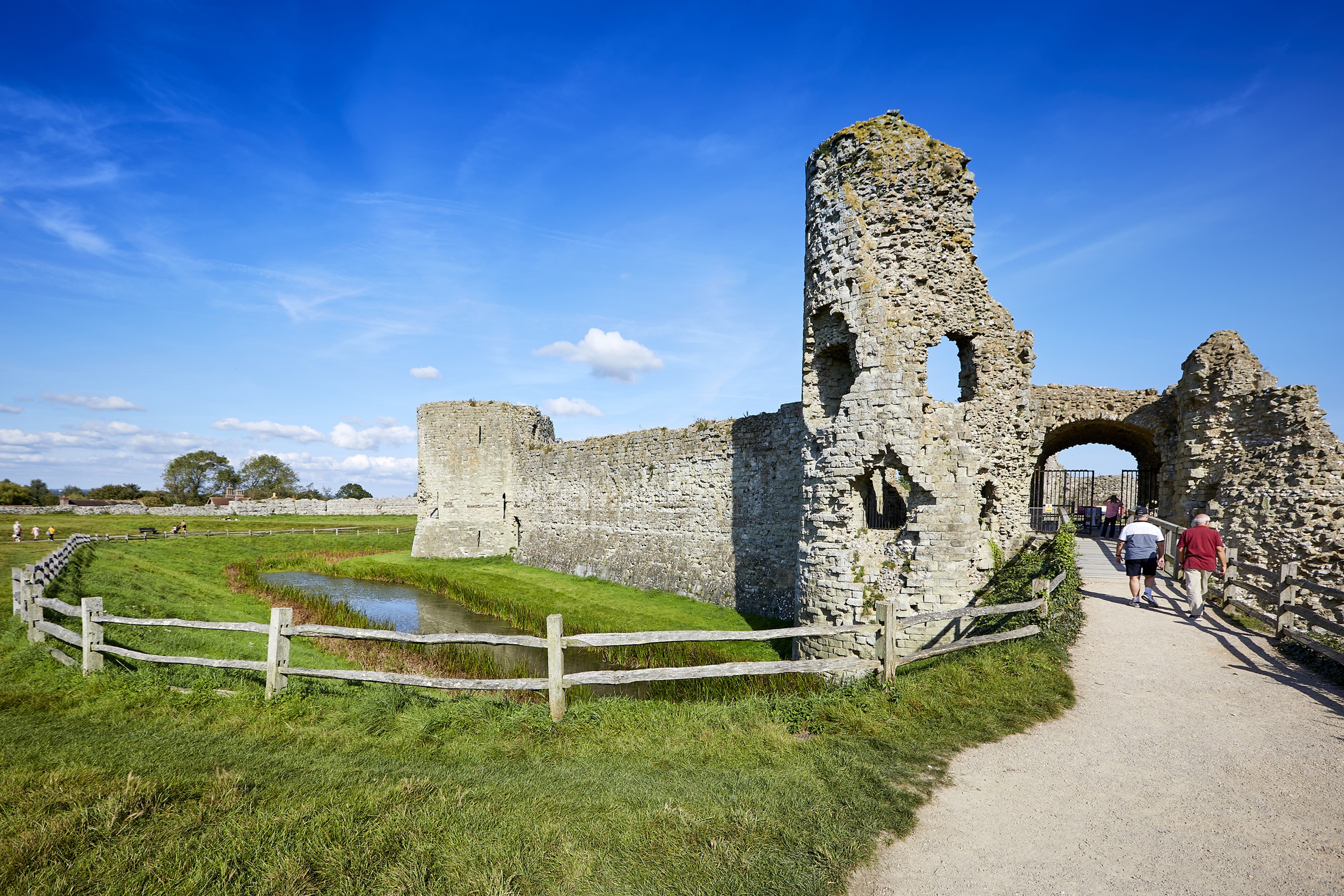 Visitors at Pevensey Castle