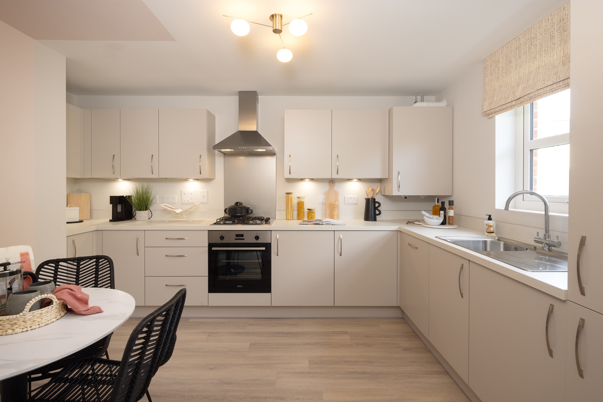 Kitchen and breakfast area in 3 bed Portmore show home