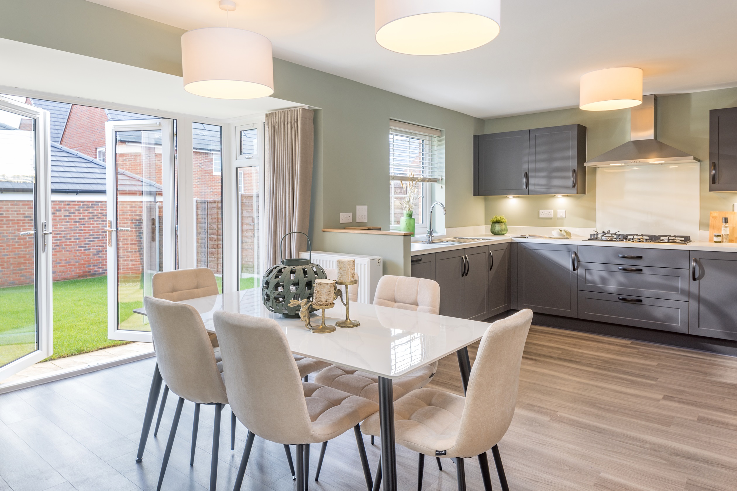 Kitchen and dining room in the 4 bedroom Culver at Finchwood Park