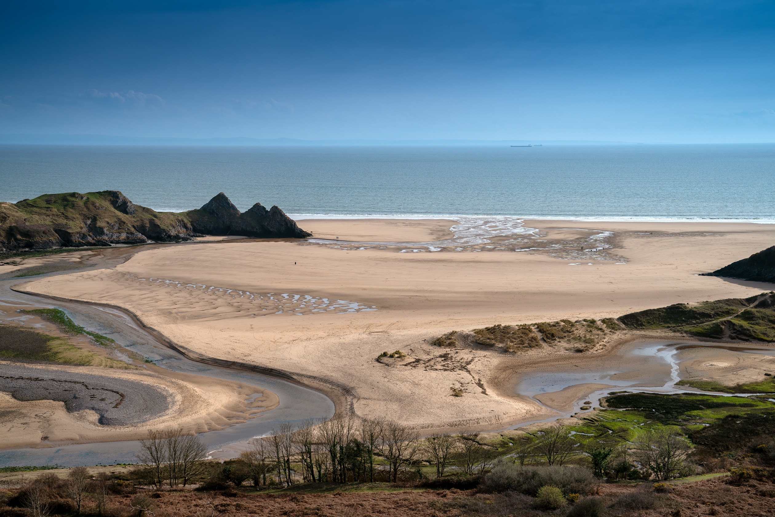 3 Cliffs beach in the Gower Peninsula