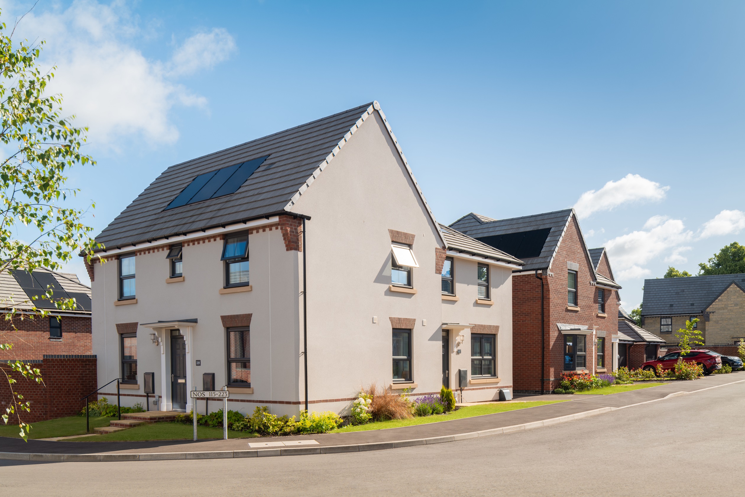 Outside view of the Hadley and Archford 3 bedroom homes