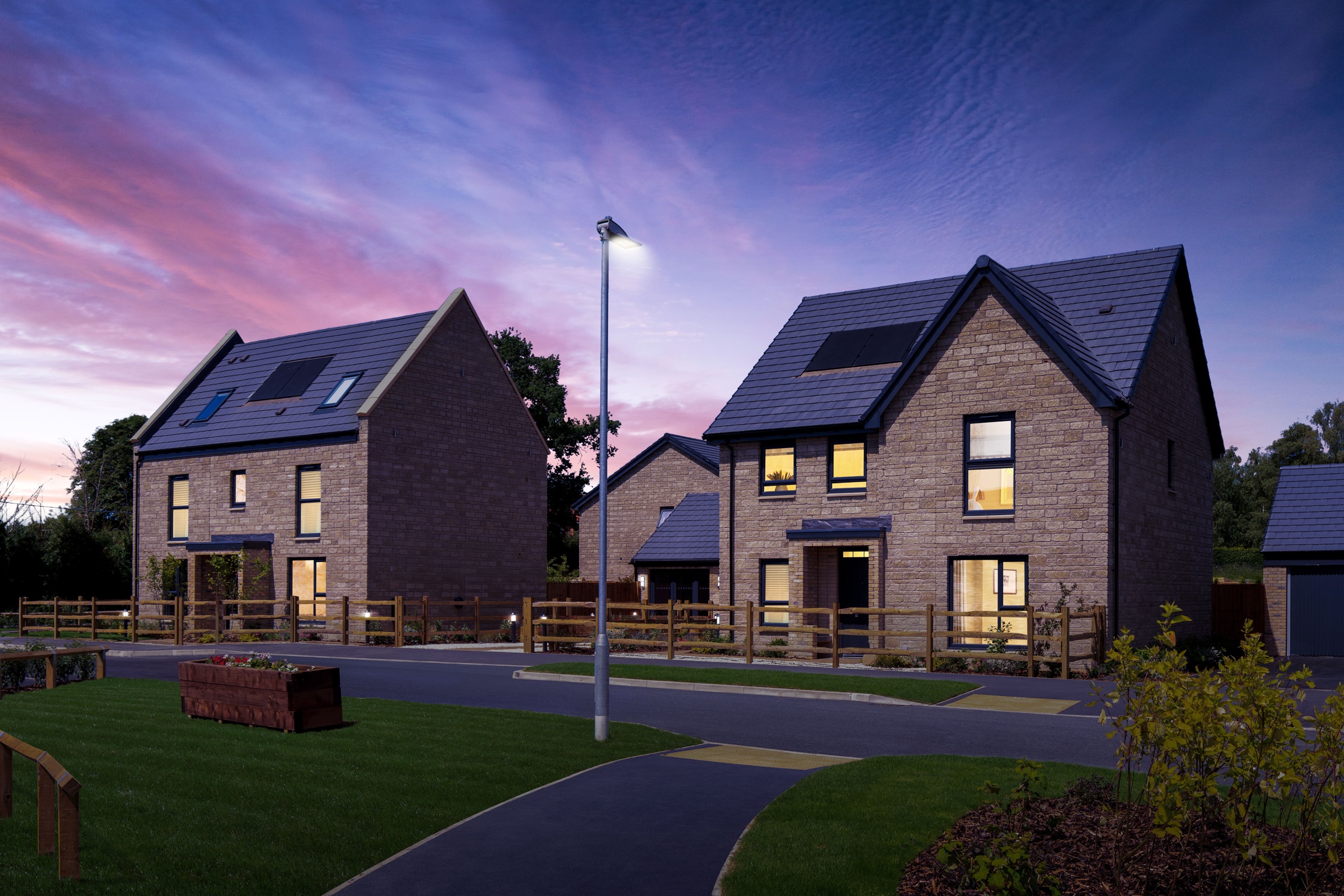 Entrance shot dusk Honeymans Helm