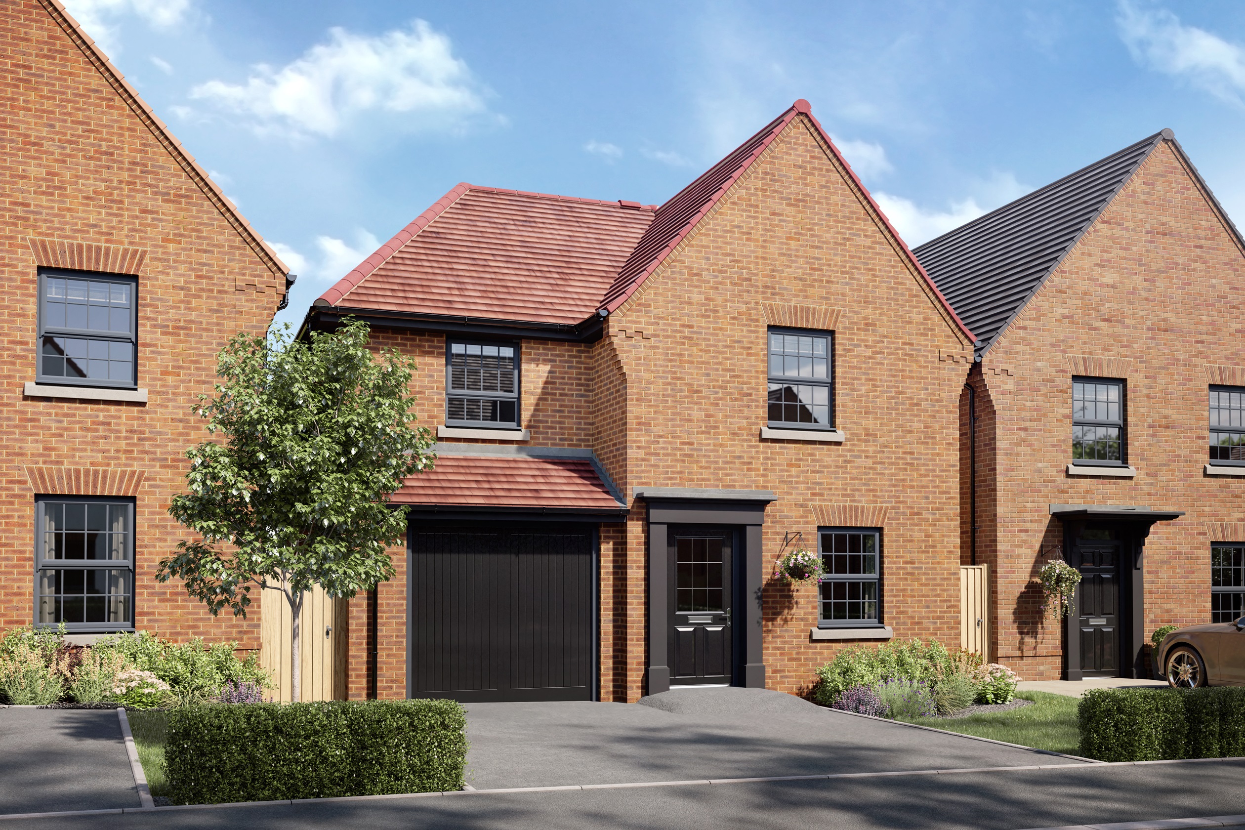 External CGI of detached home with integral garage