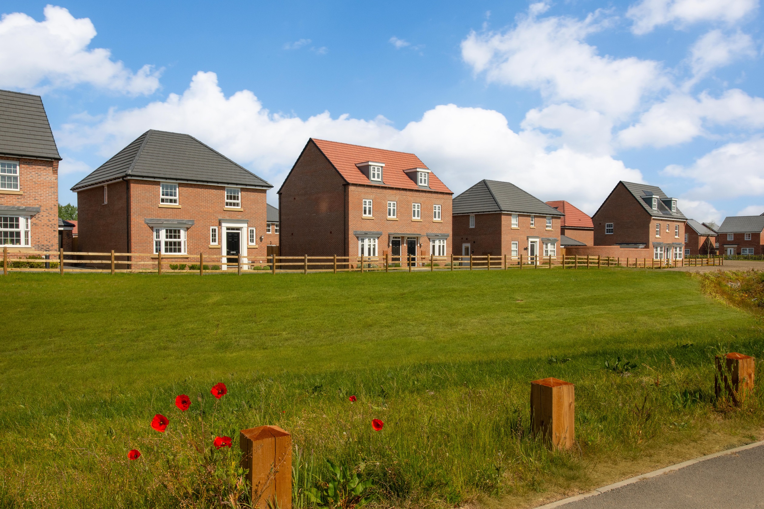 External view of brand-new homes at Hunters Place, Fernwood
