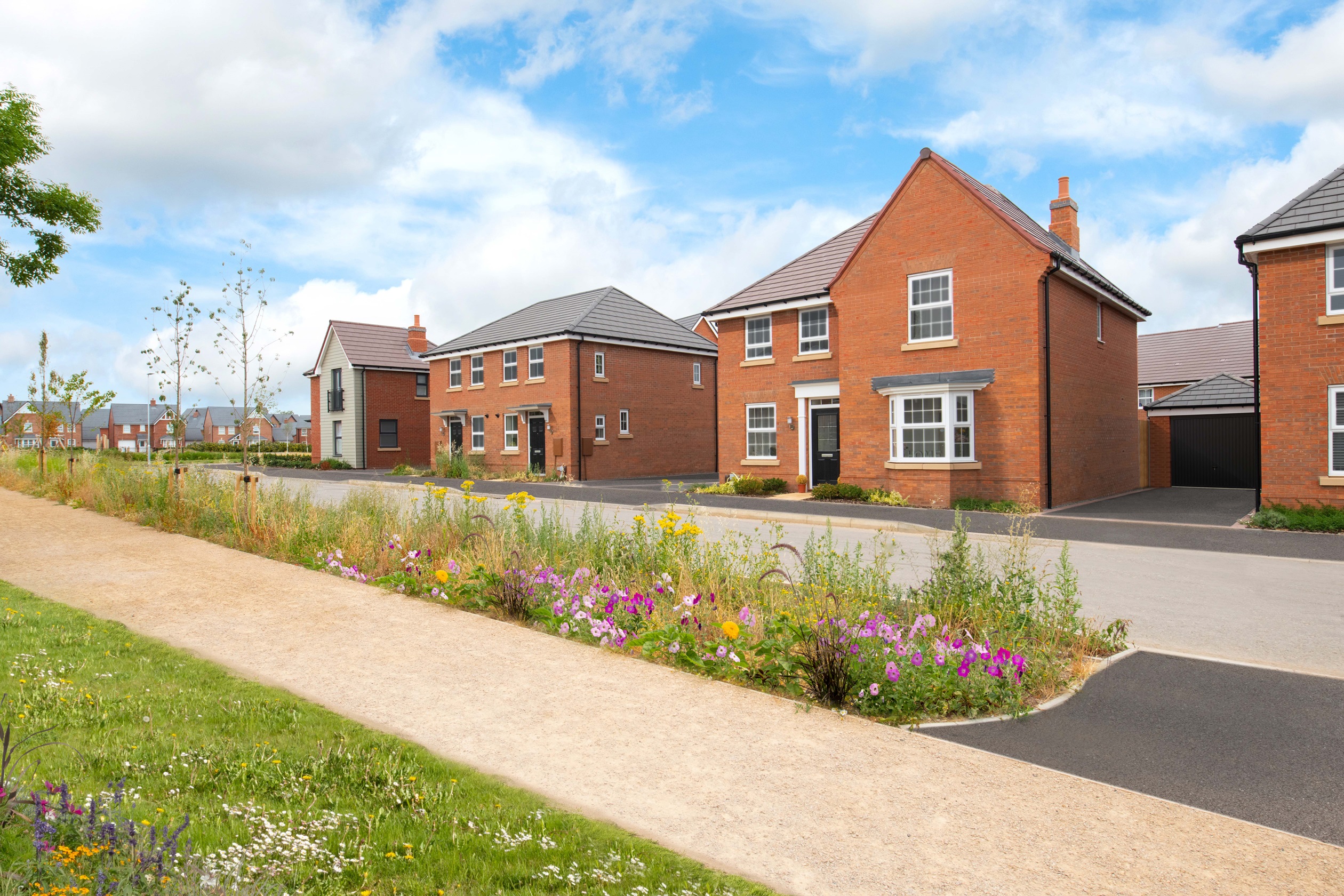 outside view of a semi detached and detached home