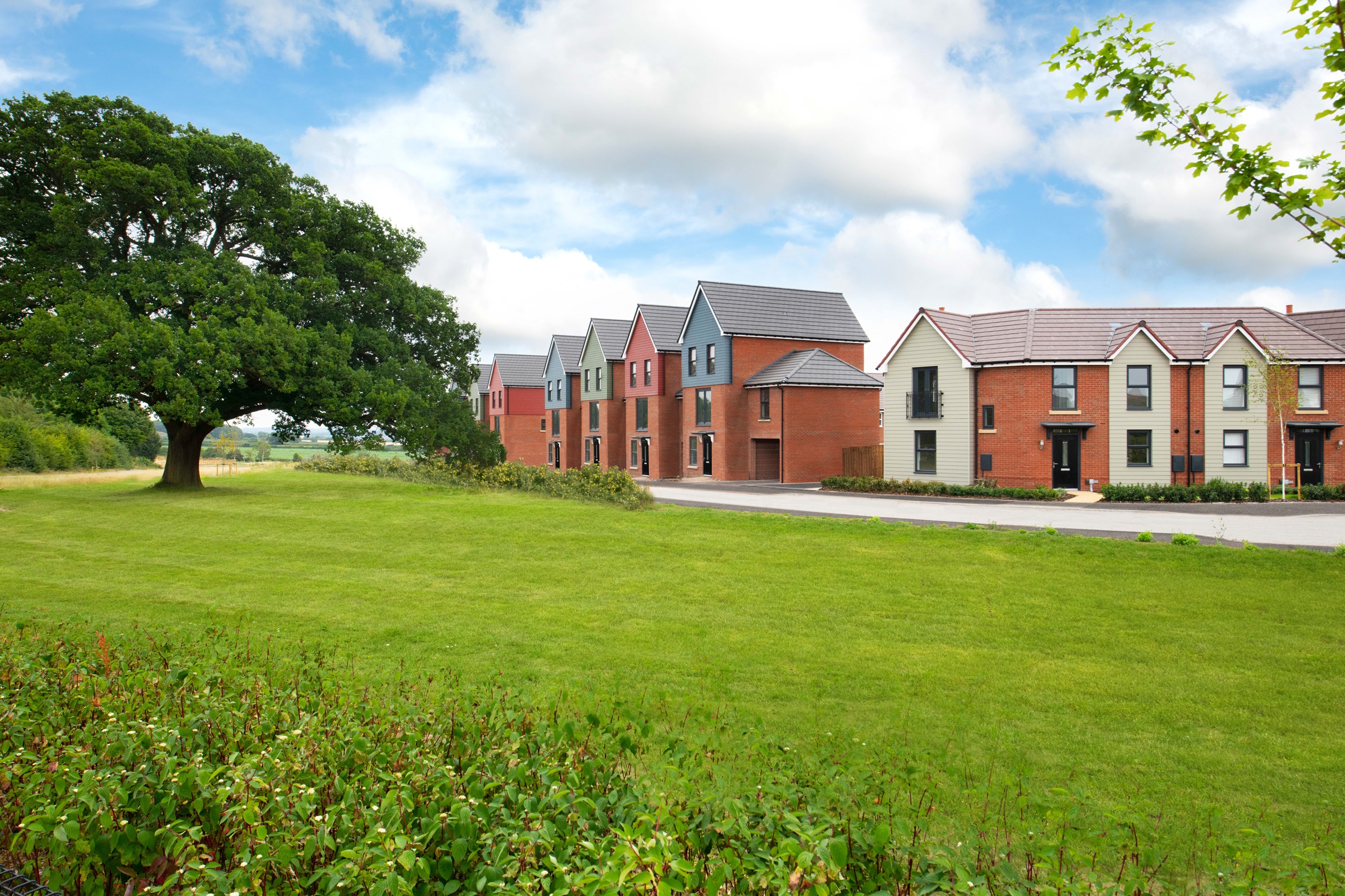 outside view of semi detached and detached homes