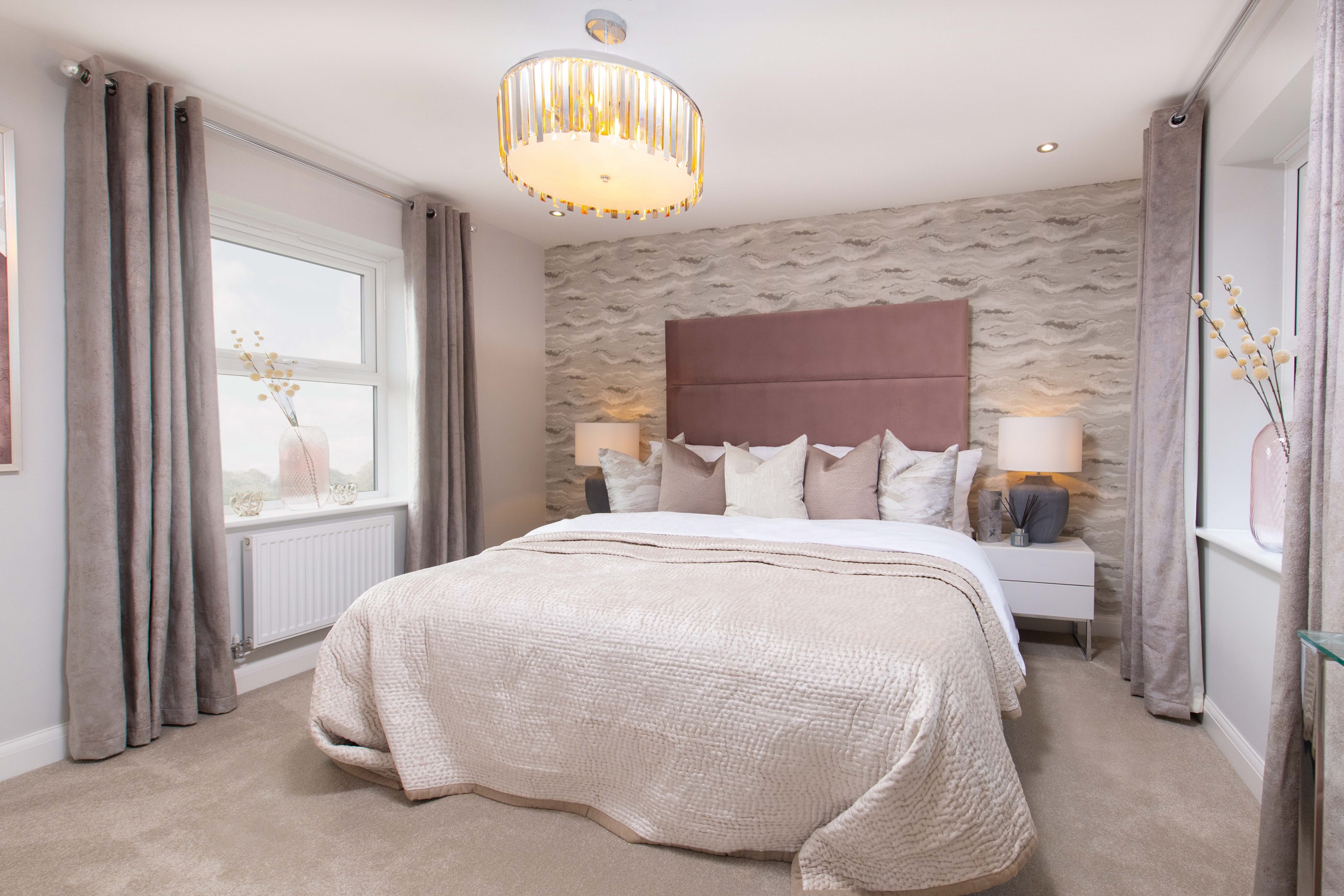 spacious bedroom in a modern detached home