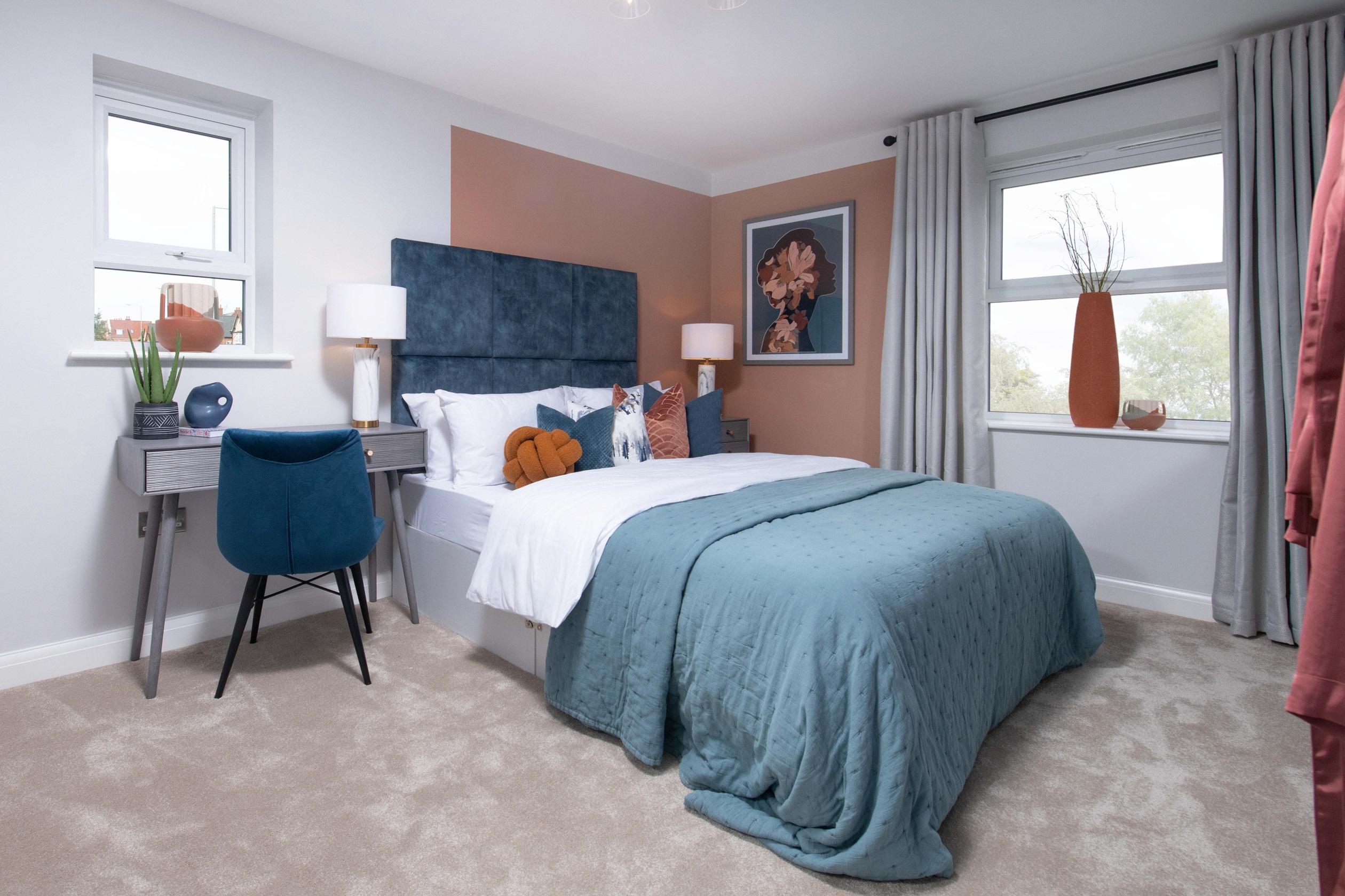 modern double bedroom in a detached home