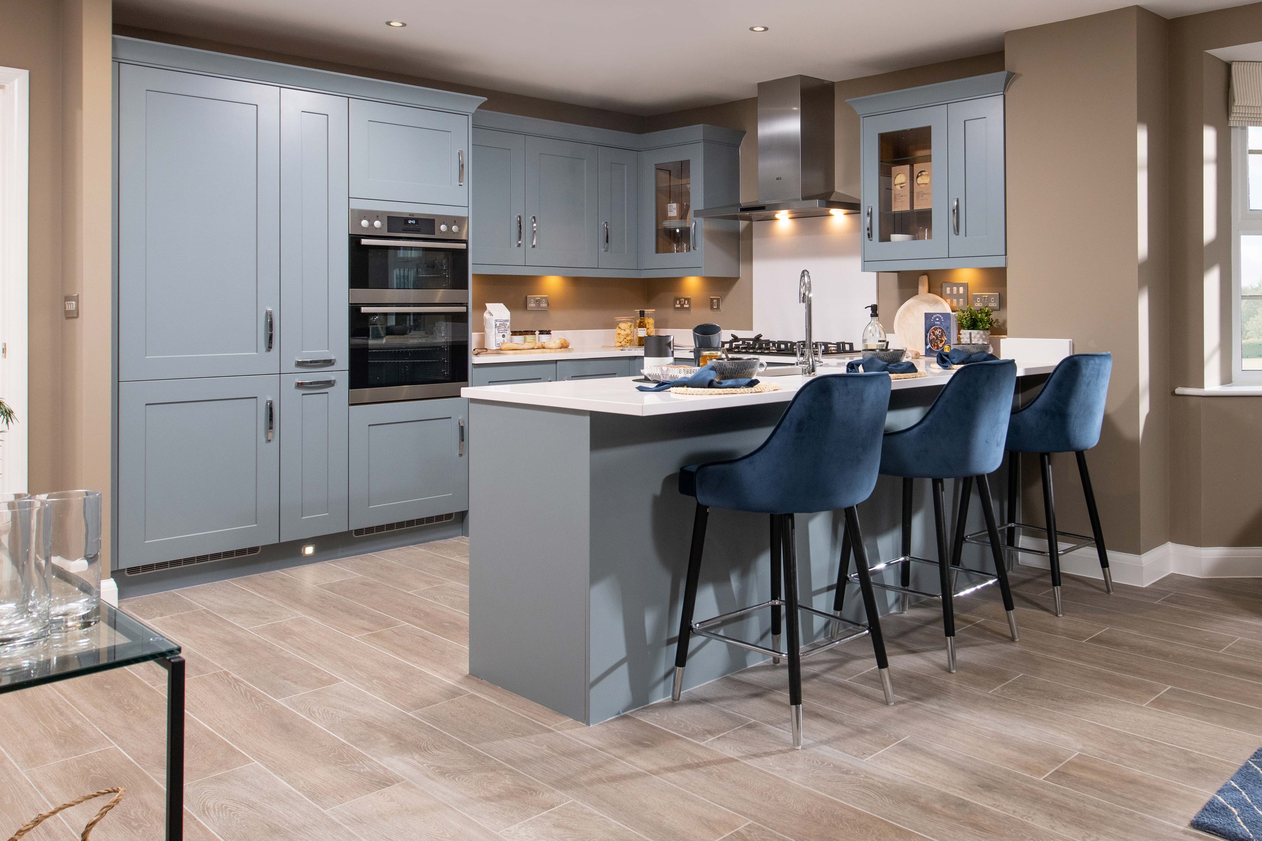 Internal view of spacious open-plan kitchen-diner