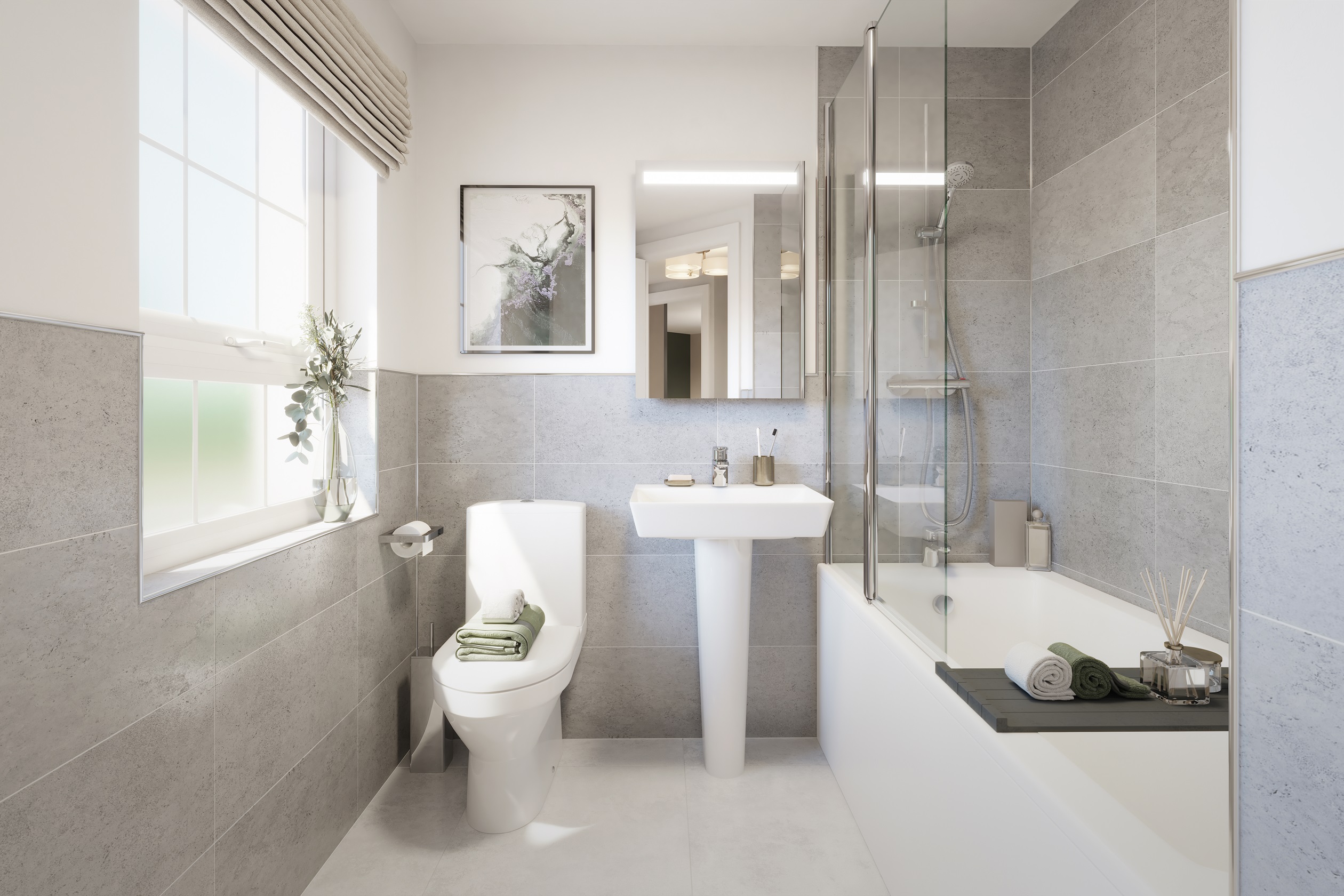 Internal view of the bathroom in the four bedroom Ashington