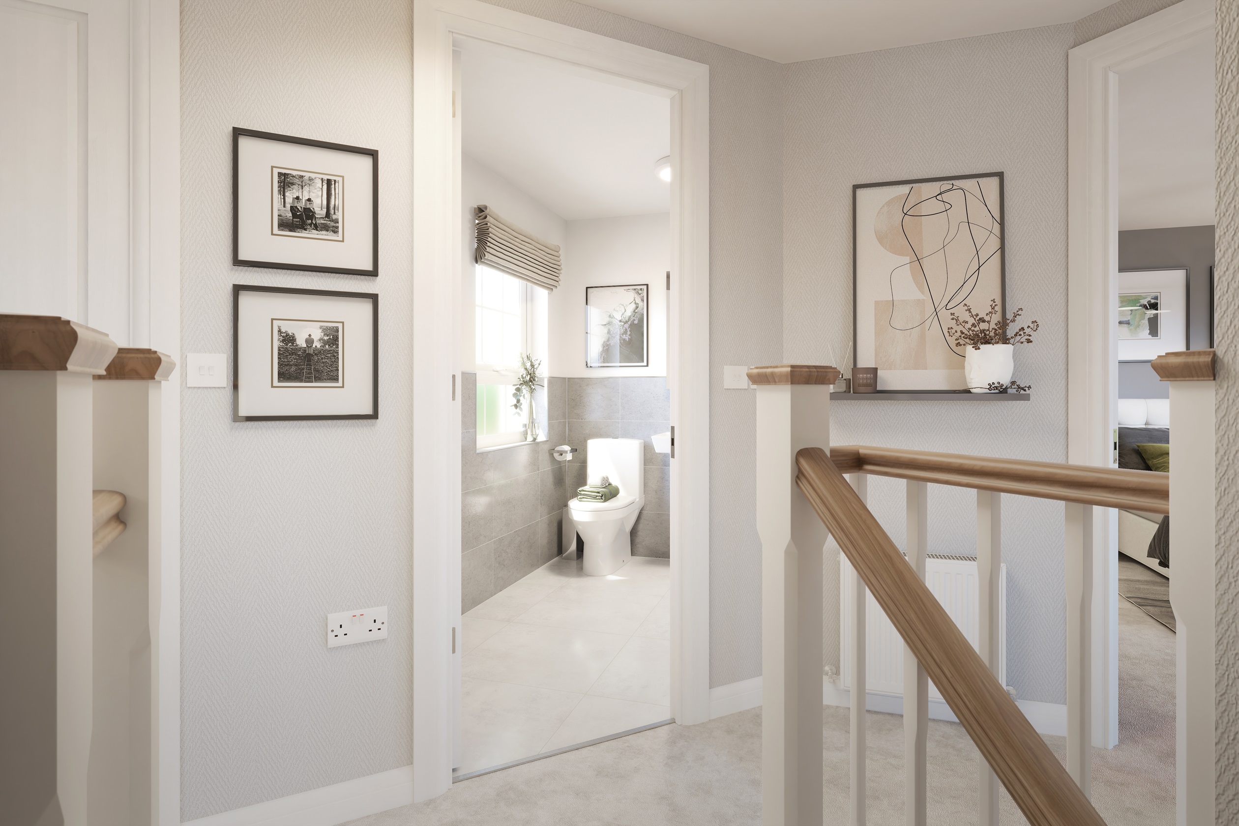 Internal view of the landing in the four bedroom Ashington 