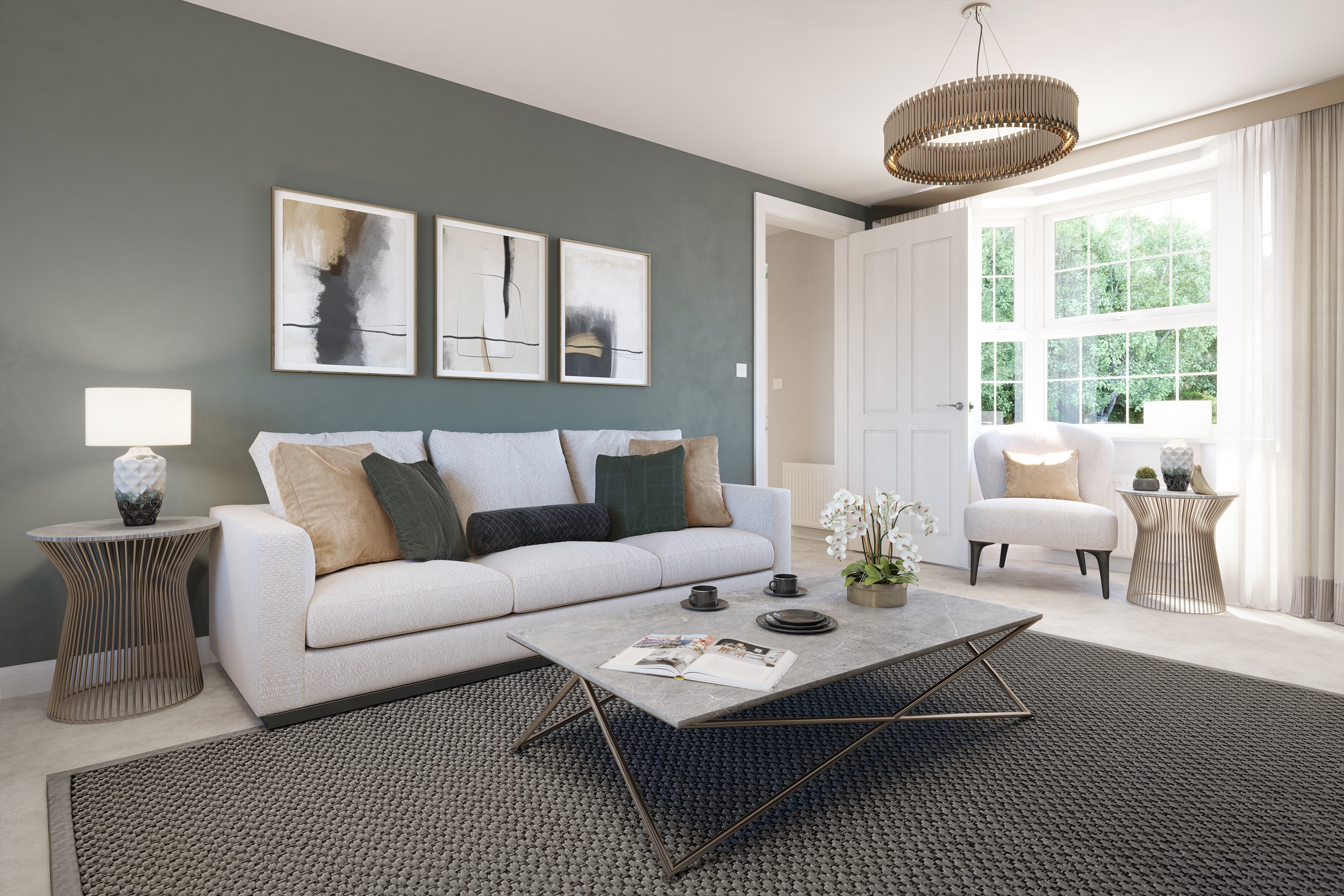 Internal view of the lounge in the four bedroom Ashington 