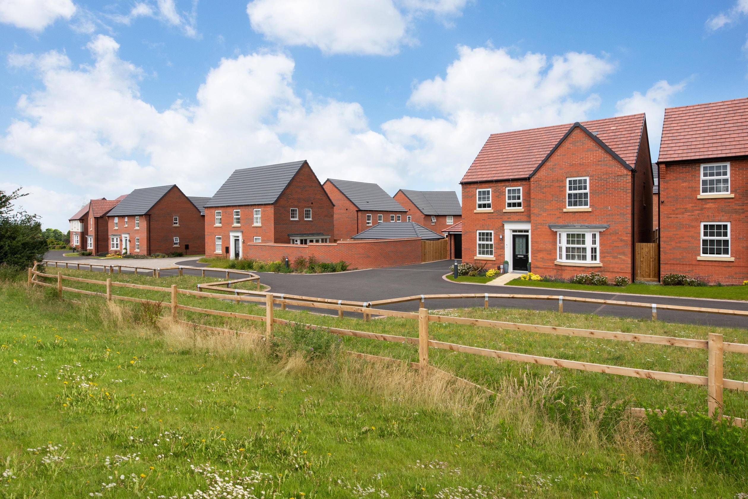 External street view of four bedroom homes 