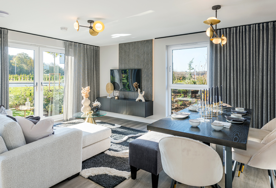 Bunting kitchen/lounge/dining room