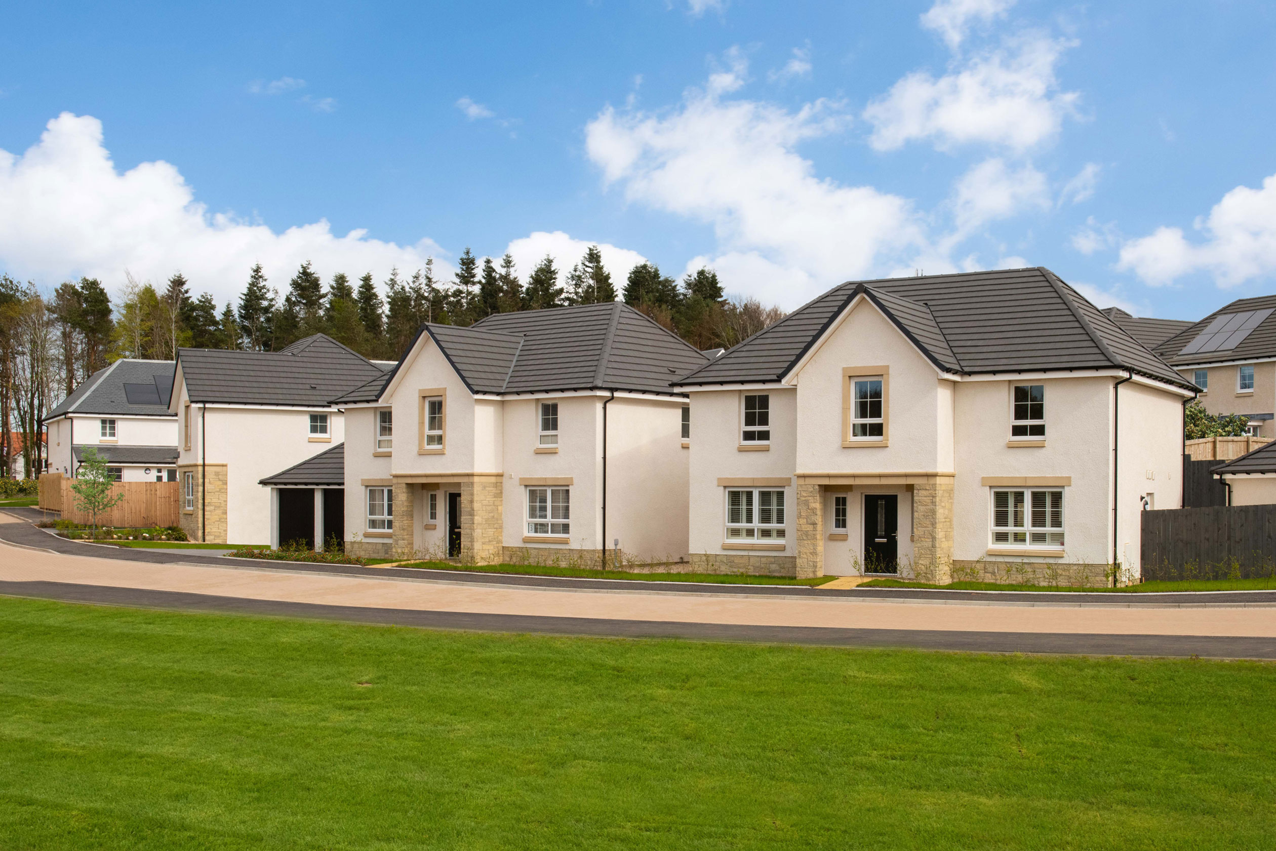 Street scene of 4 bedroom homes