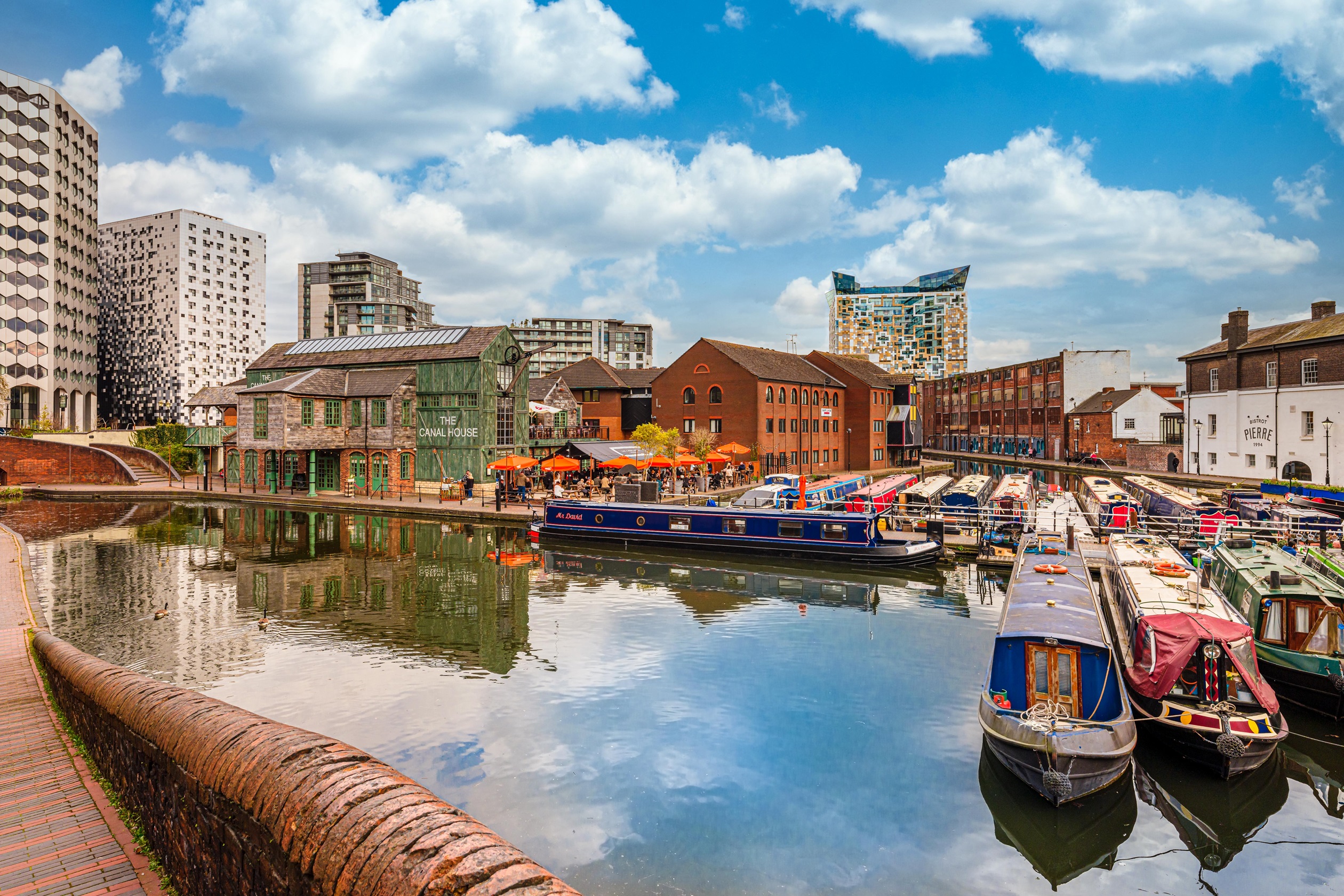 Canal boats in Birmingham