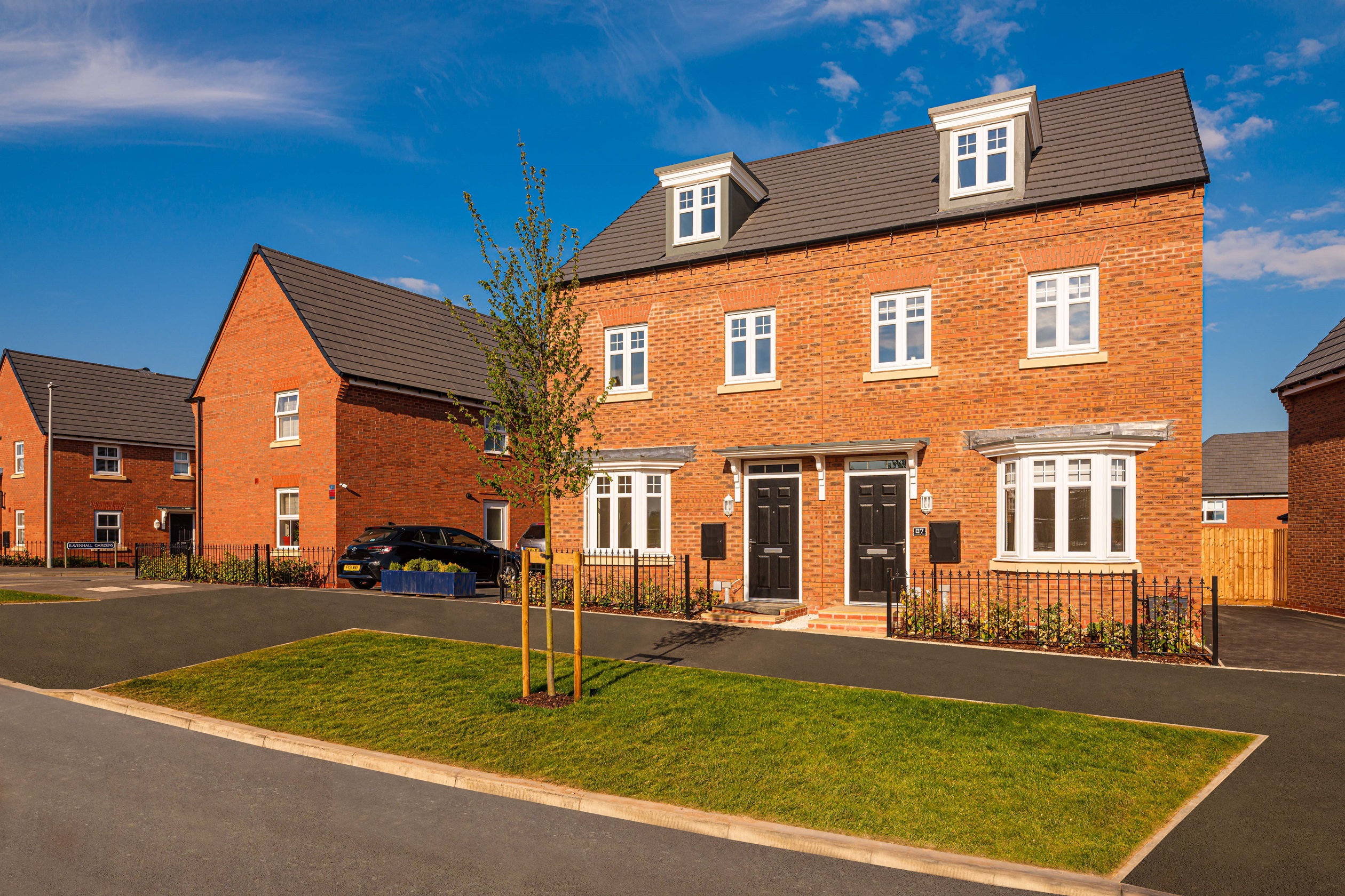 Three storey semi-detached Kennett houses at Beaumont