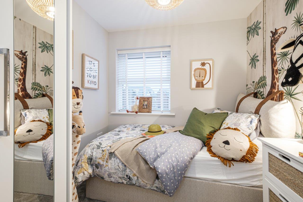 Hadley child's single bedroom with jungle theme