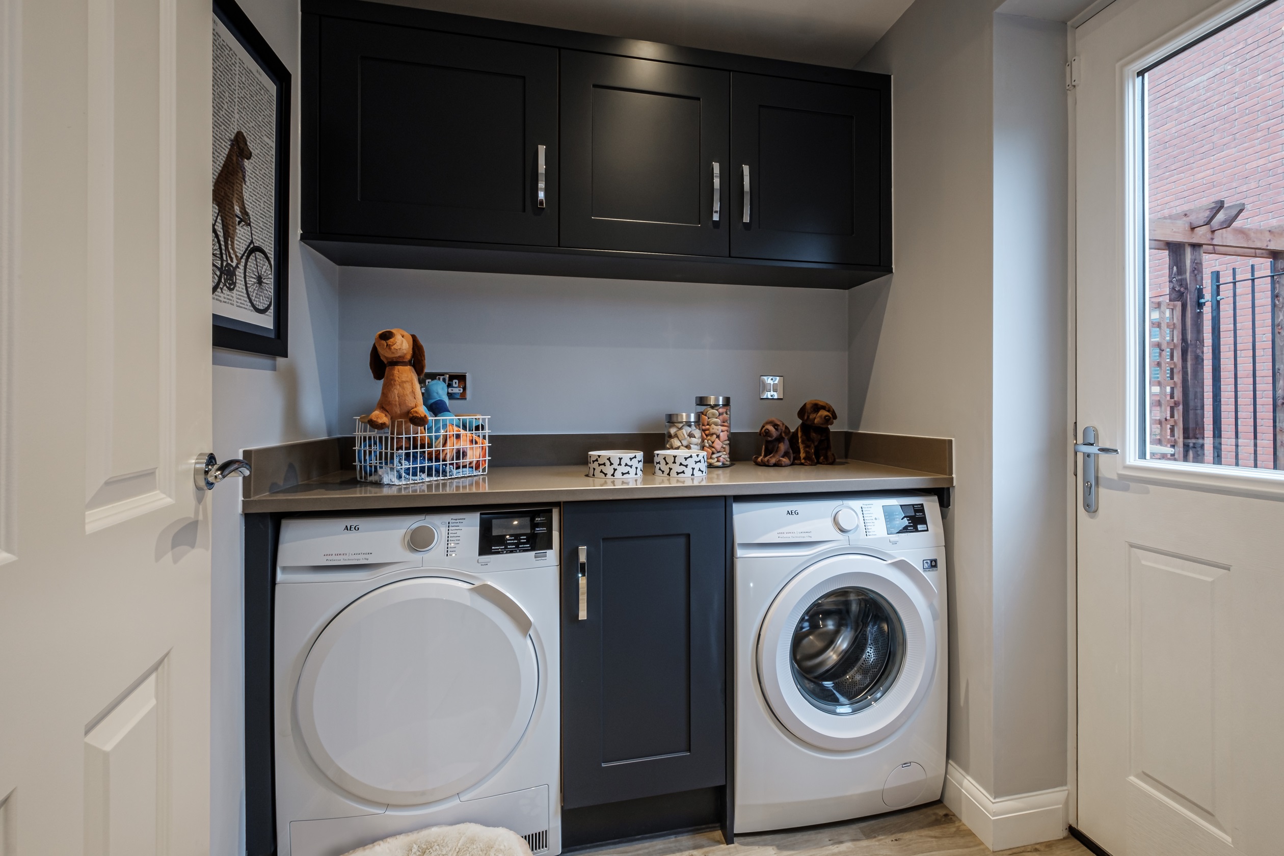 Photo of a navy utility room