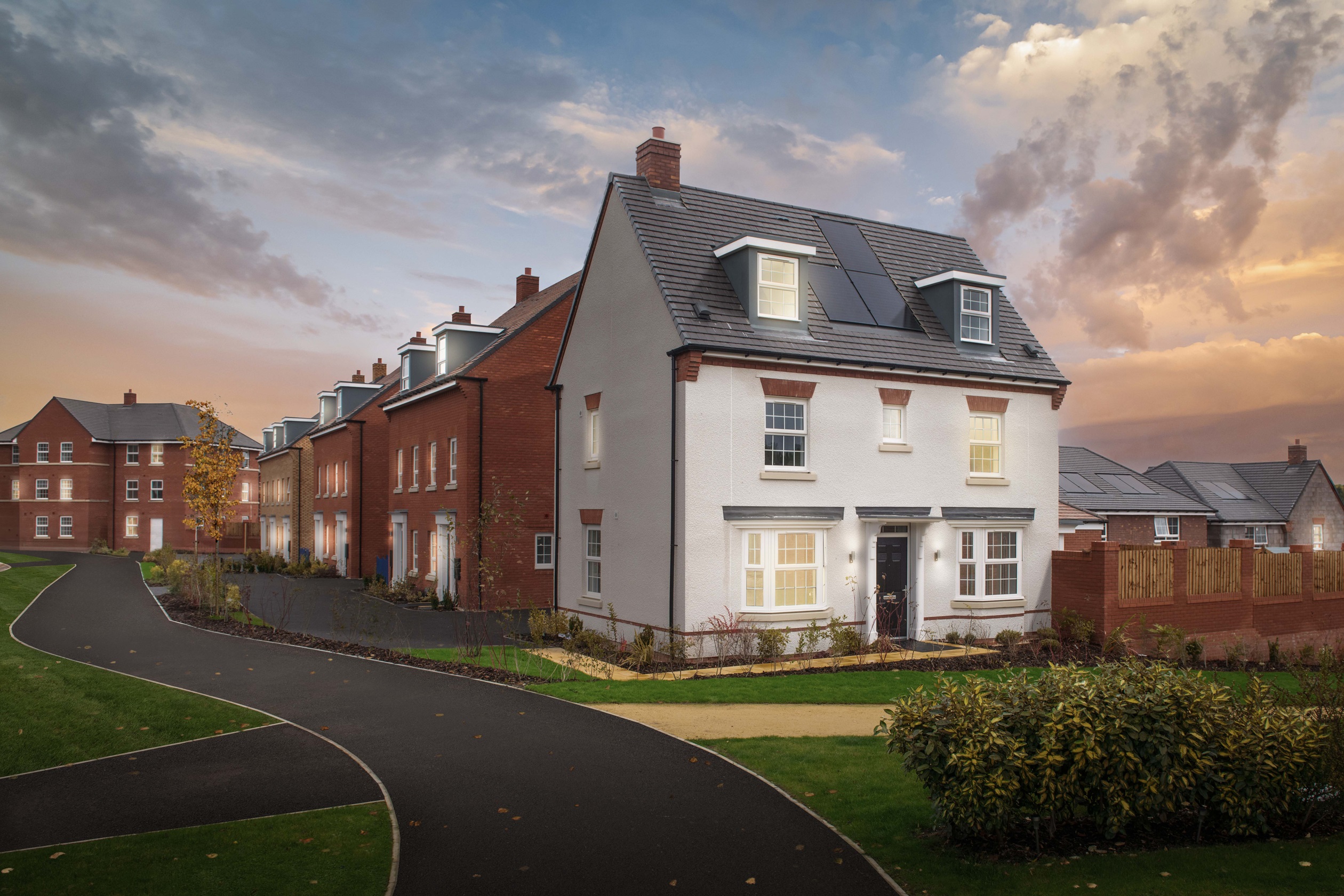 Heritage Grange Hertford street scene dusk 