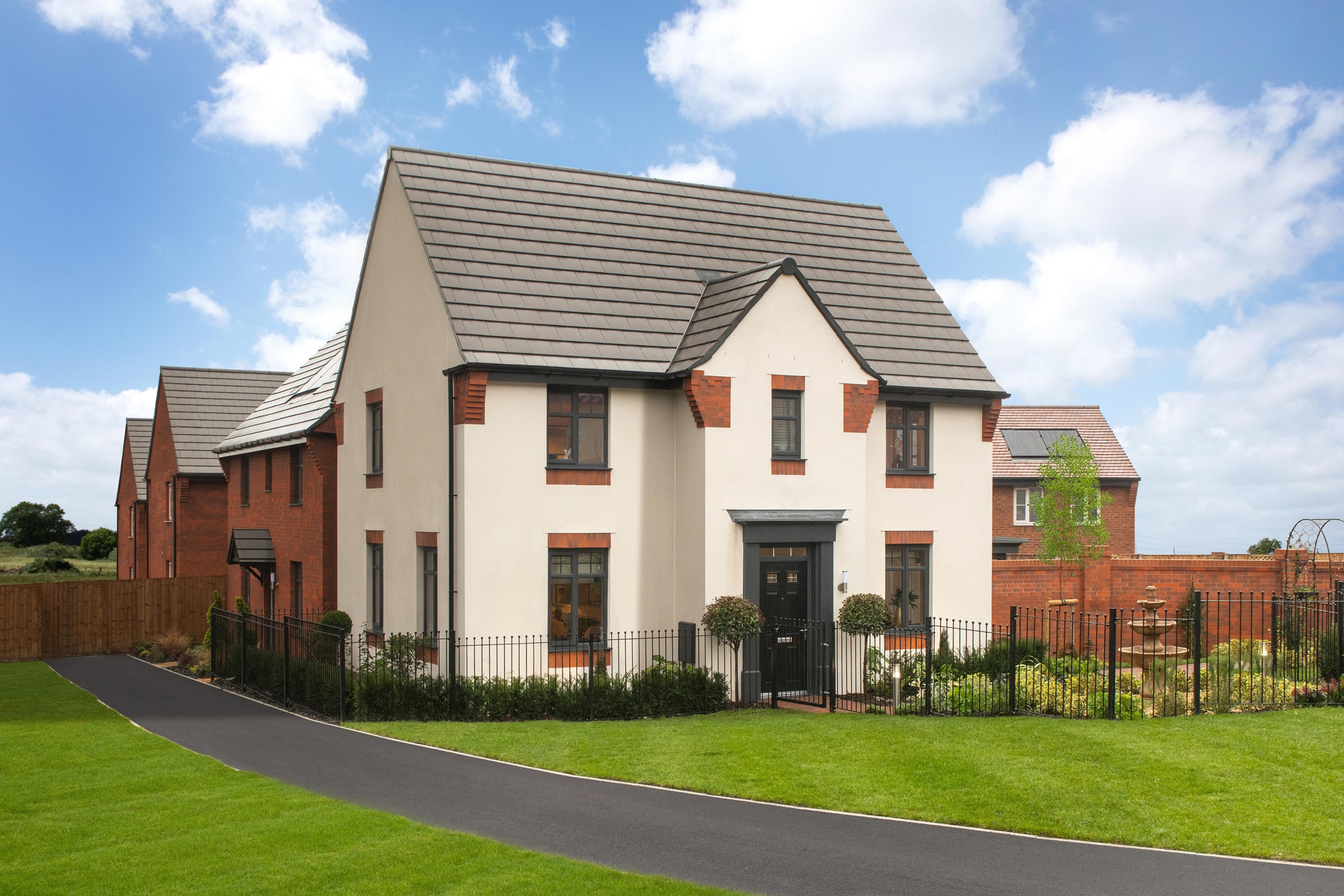 White rendered external Hollinwood Show Home