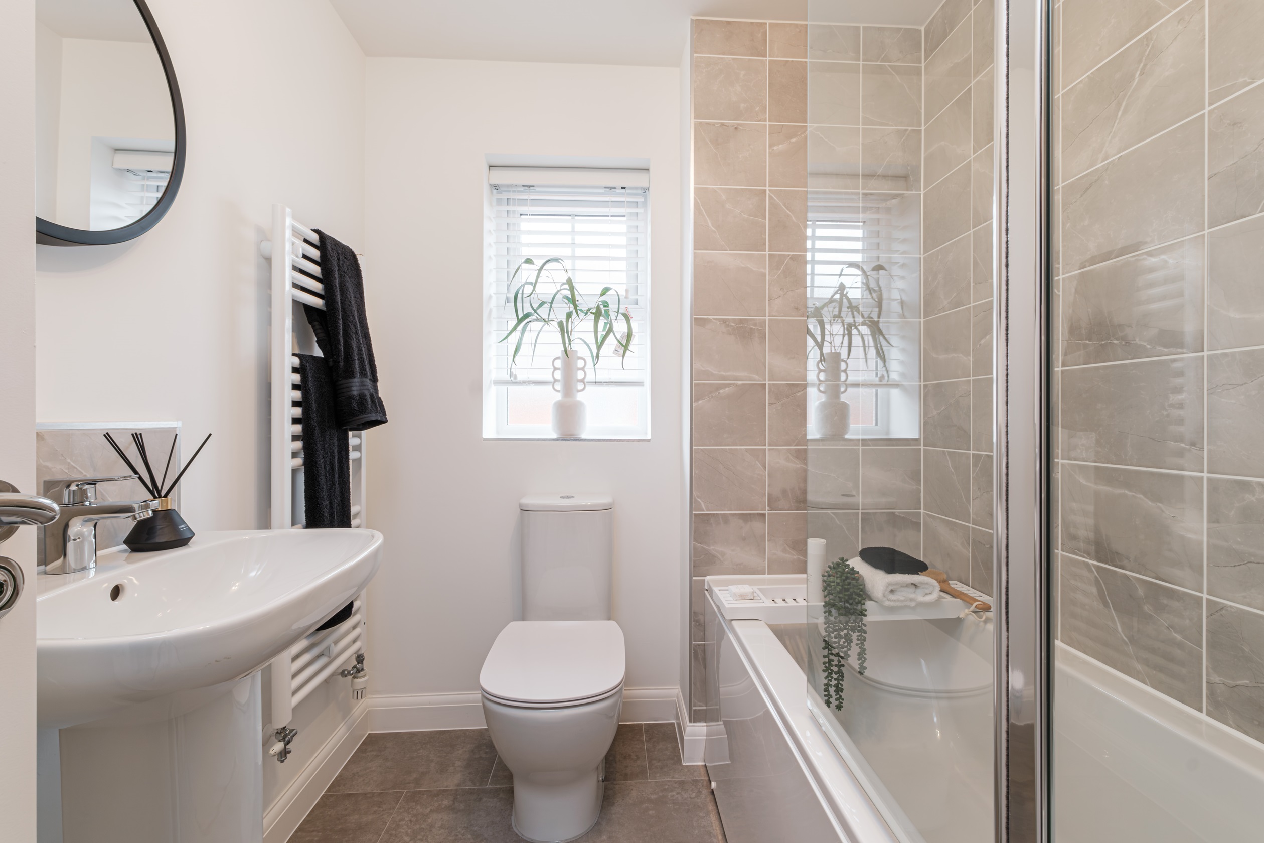 Grey bathroom in Plot 94 Archford 