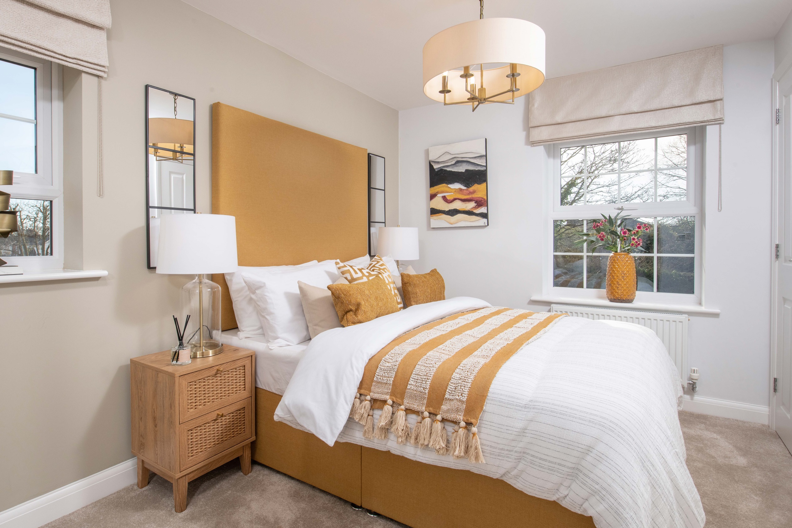 Avondale dual-aspect yellow double bedroom