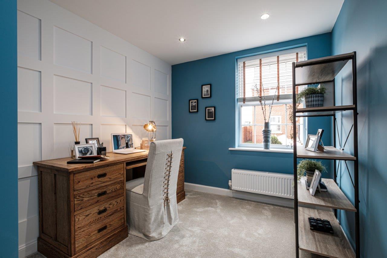 study with panelled walls