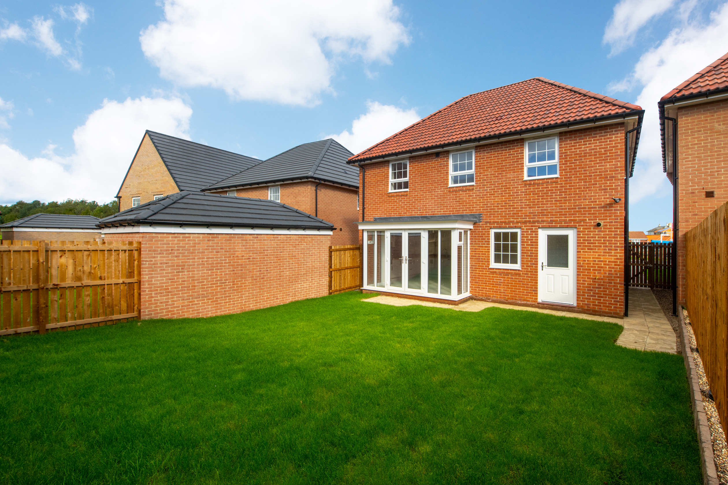 Outside view of garden from Millford home