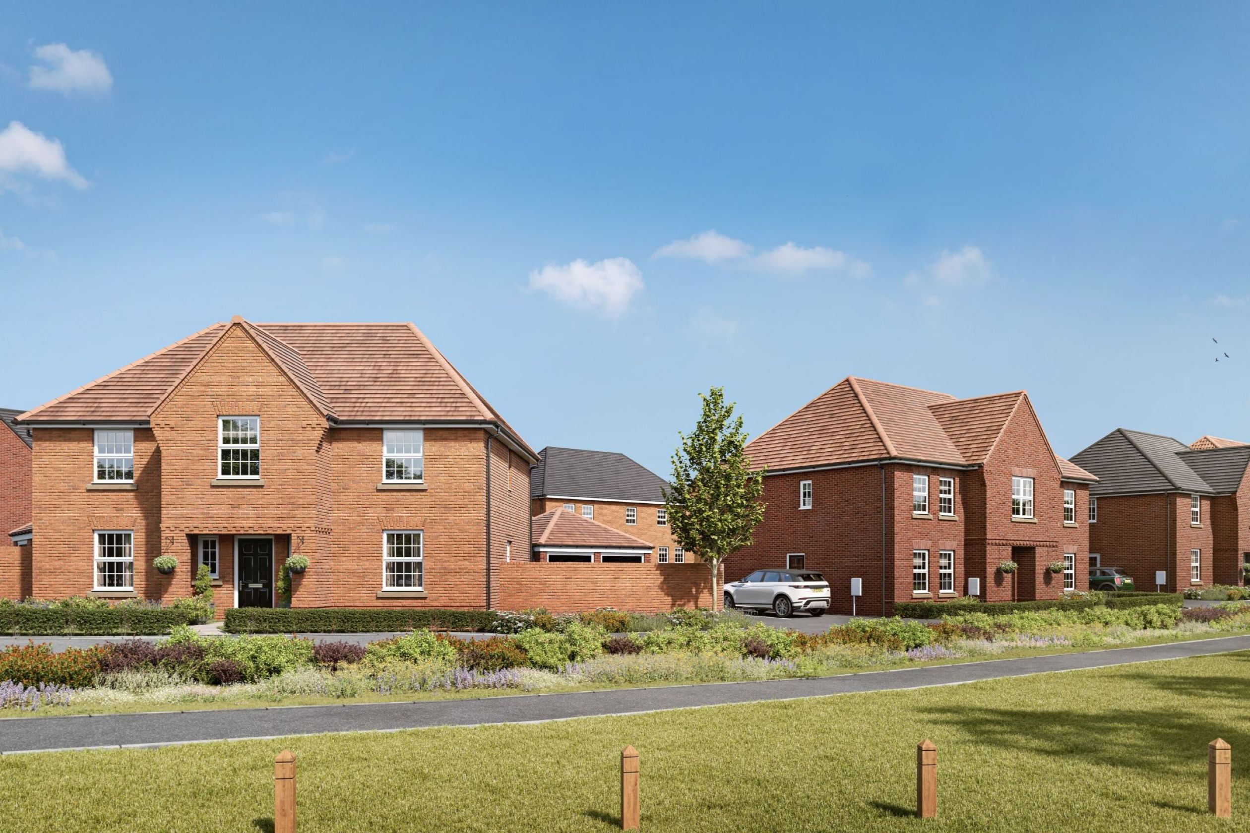 CGI view of homes at Grey Towers Village