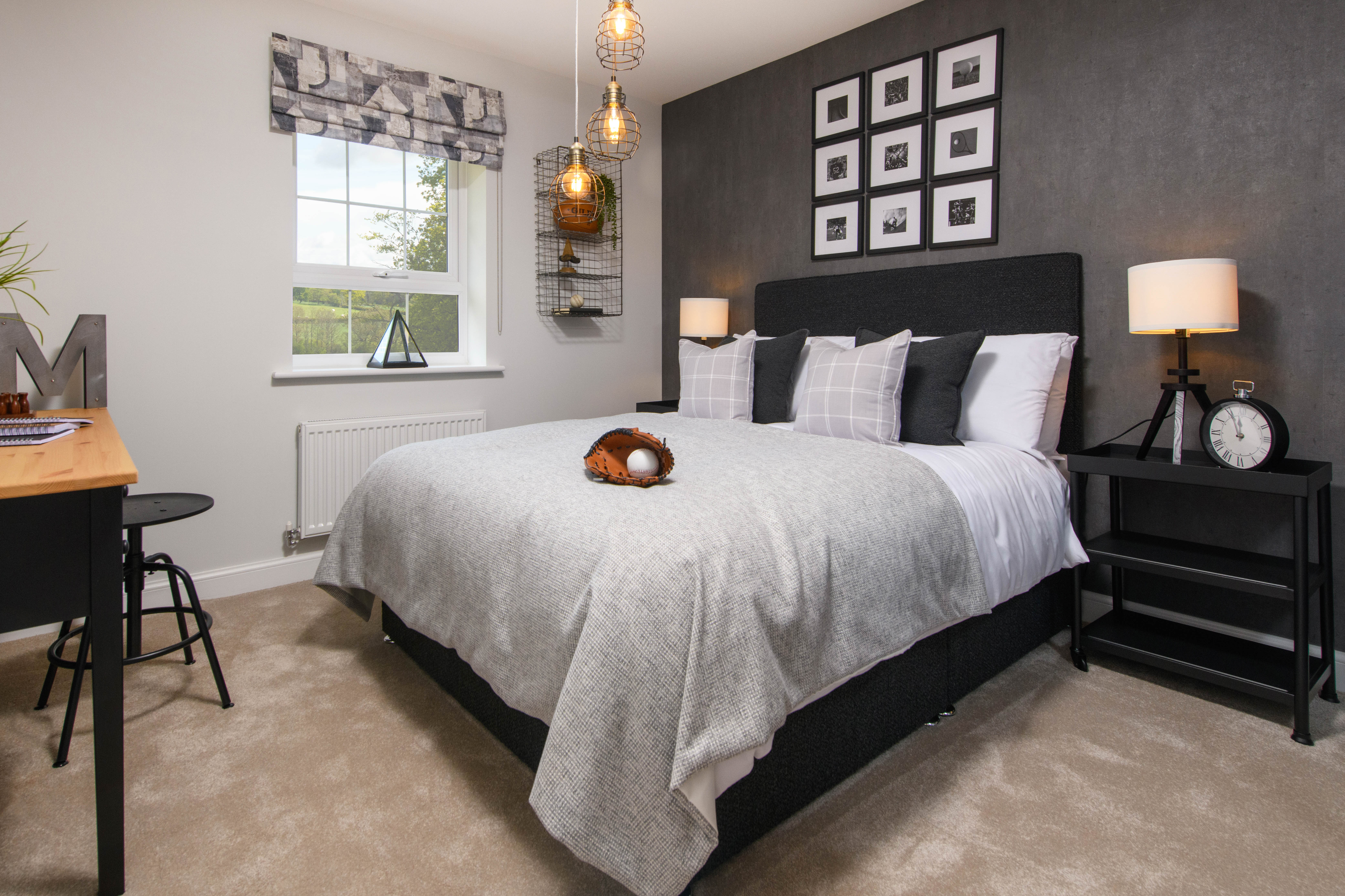 Double bedroom with study area & built-in area storage