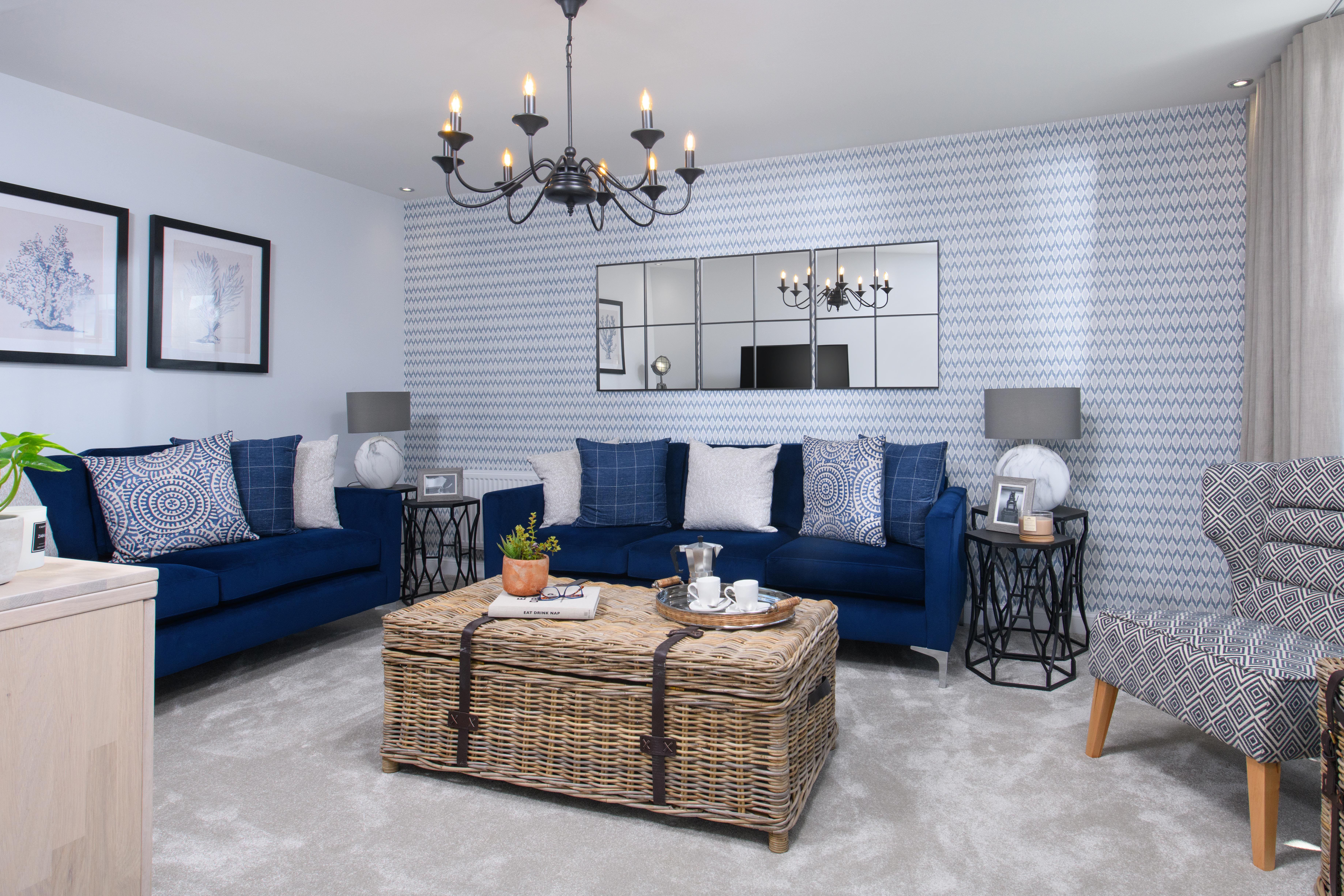 Spacious bay-fronted lounge in Bradgate style home