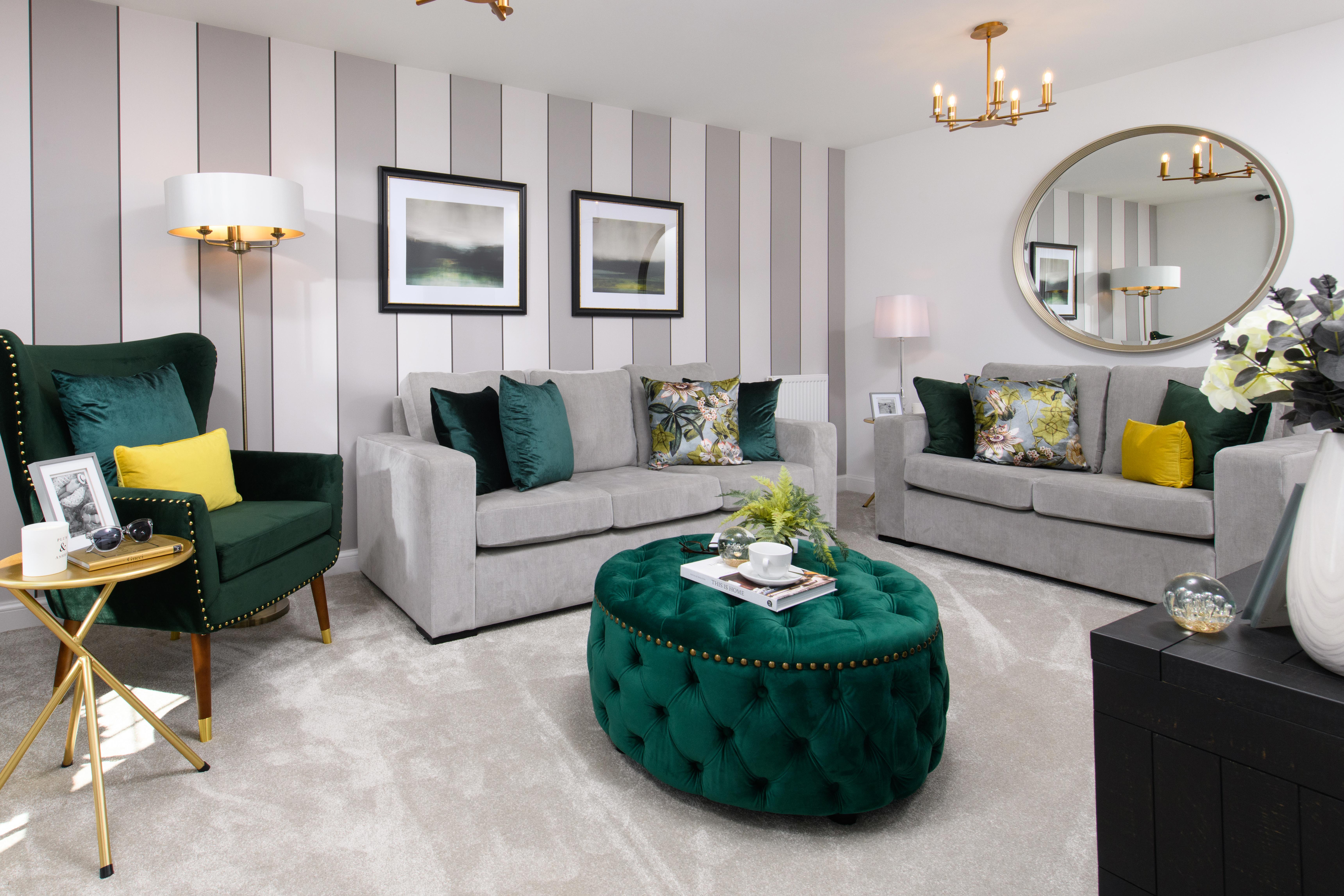 Spacious lounge in Ingleby style home