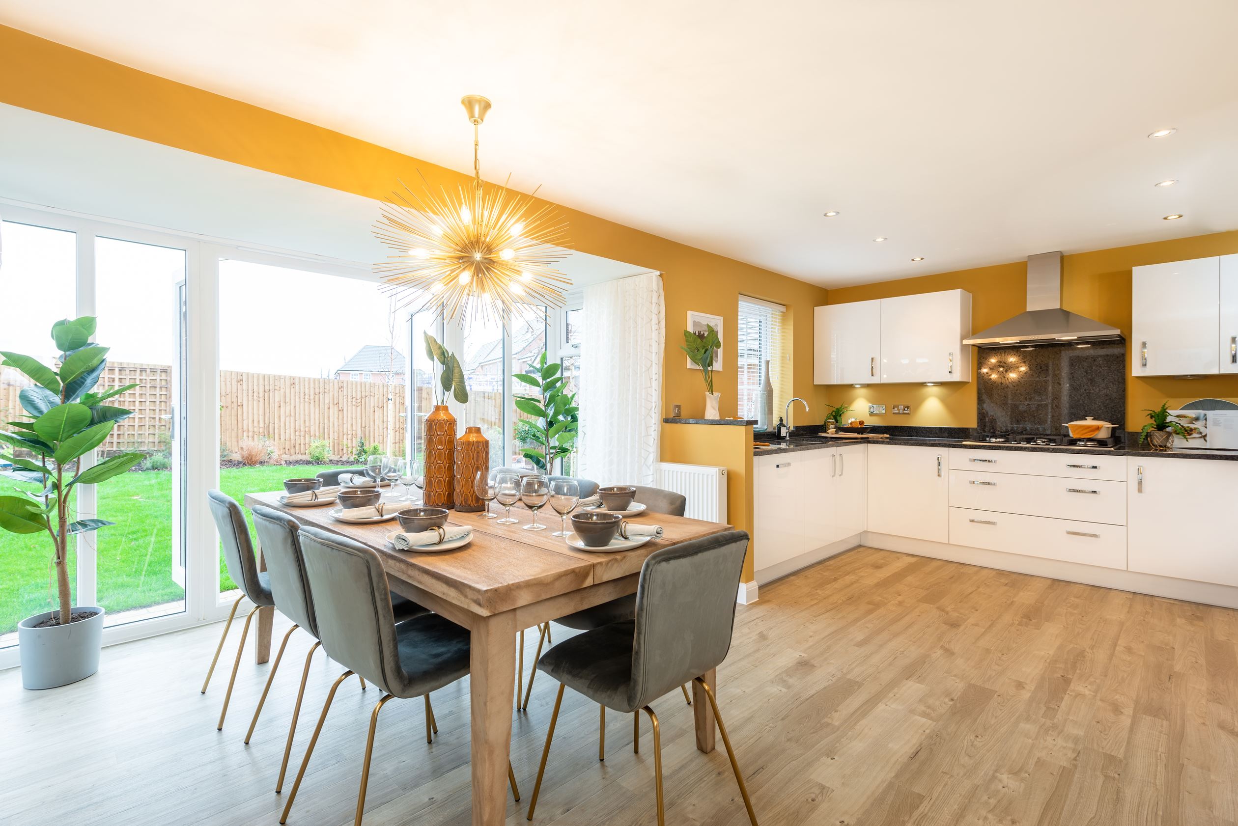 Holden open-plan kitchen with dining/family areas and French doors onto the garden