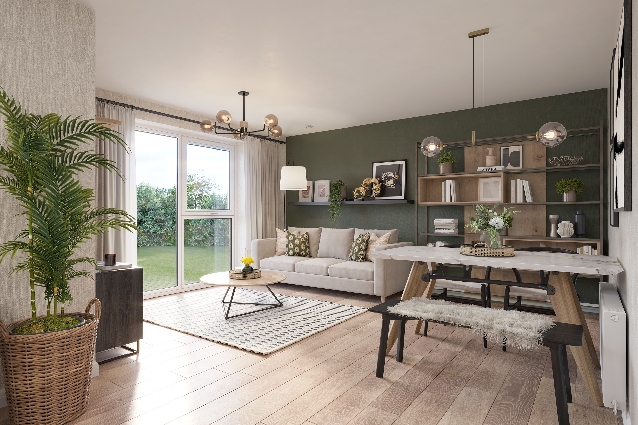 Computer generated image of the living room