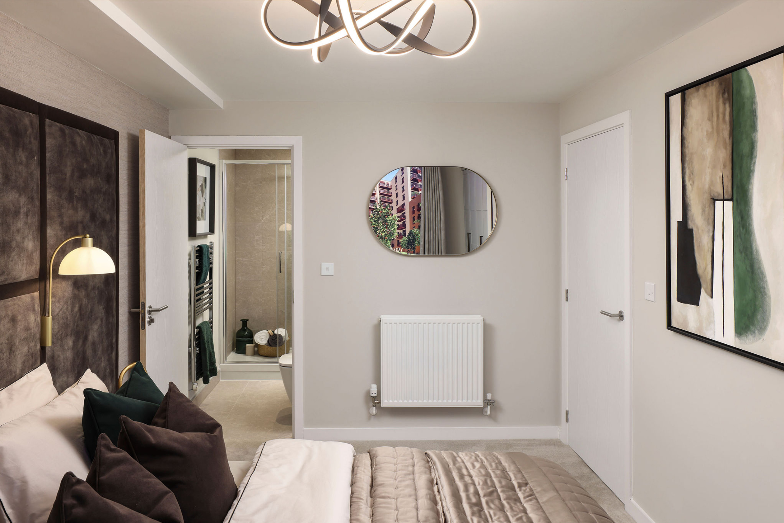 En suite inside the Ramsbury apartment