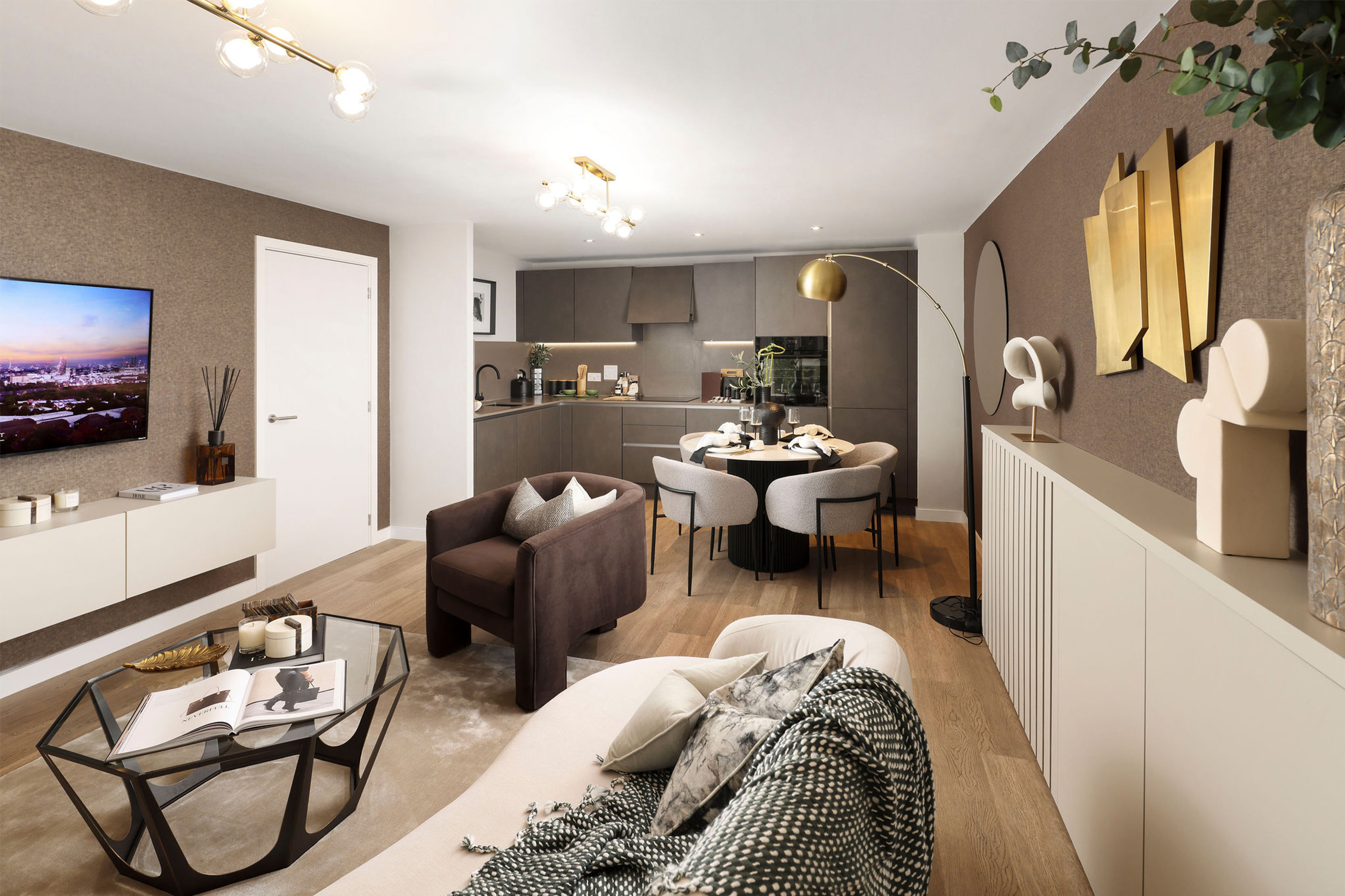 Lounge diner inside the Ramsbury apartment