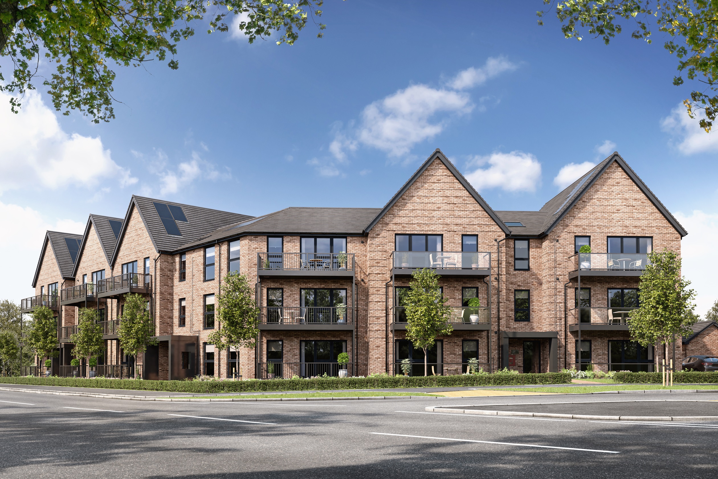 Computer generated image of apartments at Canalside, Wichelstowe