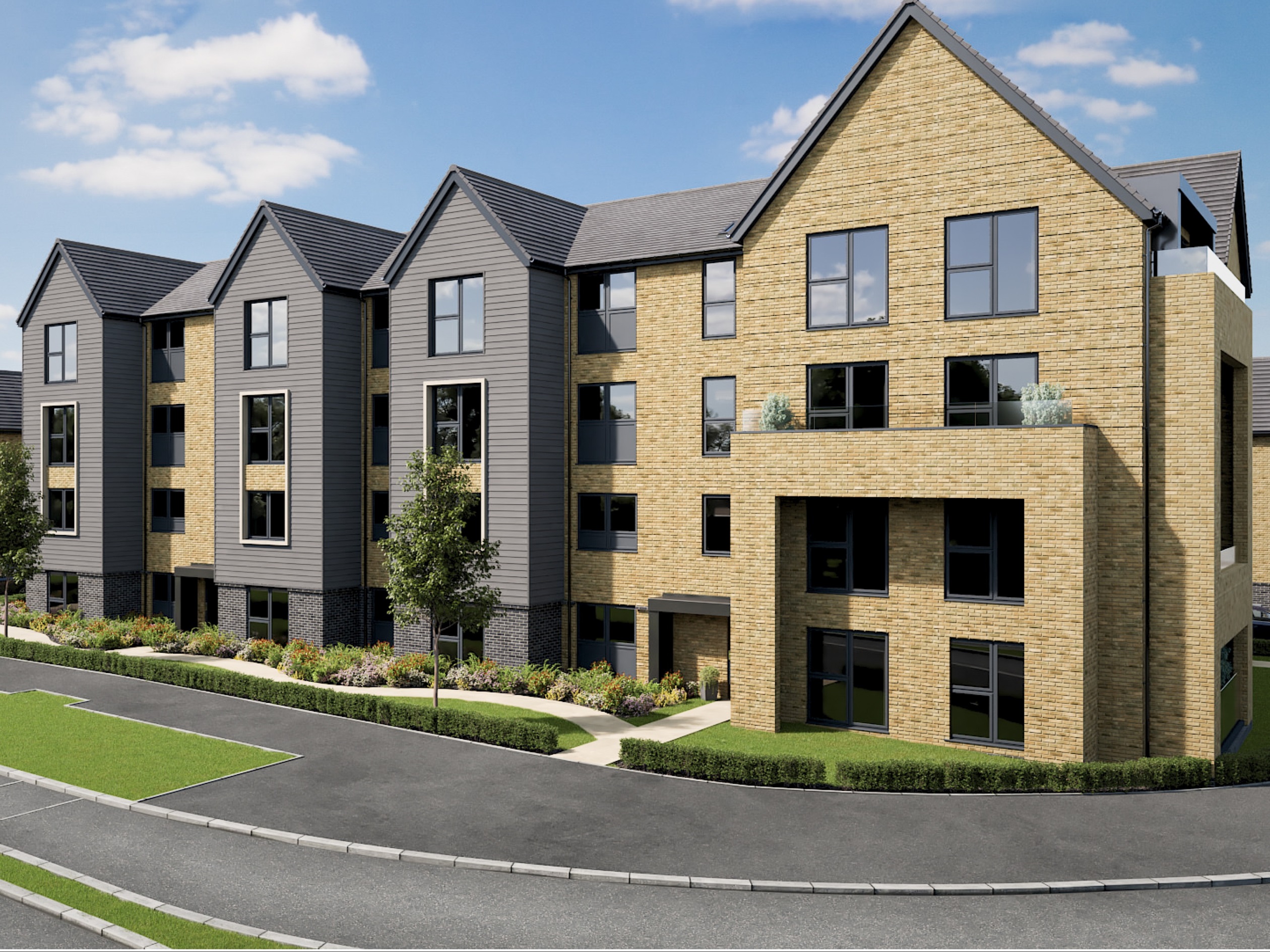 Illustrative image of the Orchid apartment block at Canalside