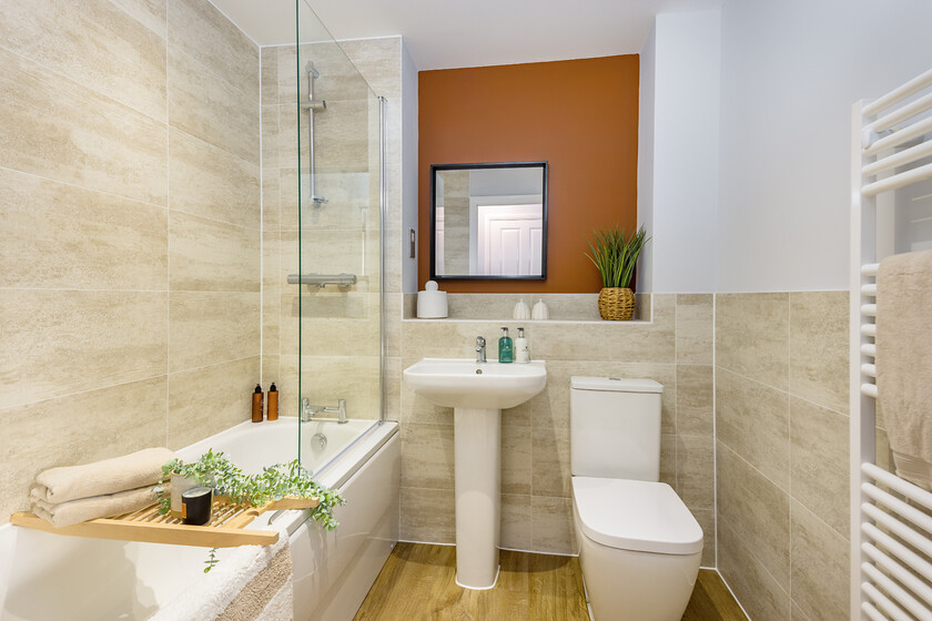 Bathroom in the Okus 2 bedroom apartment